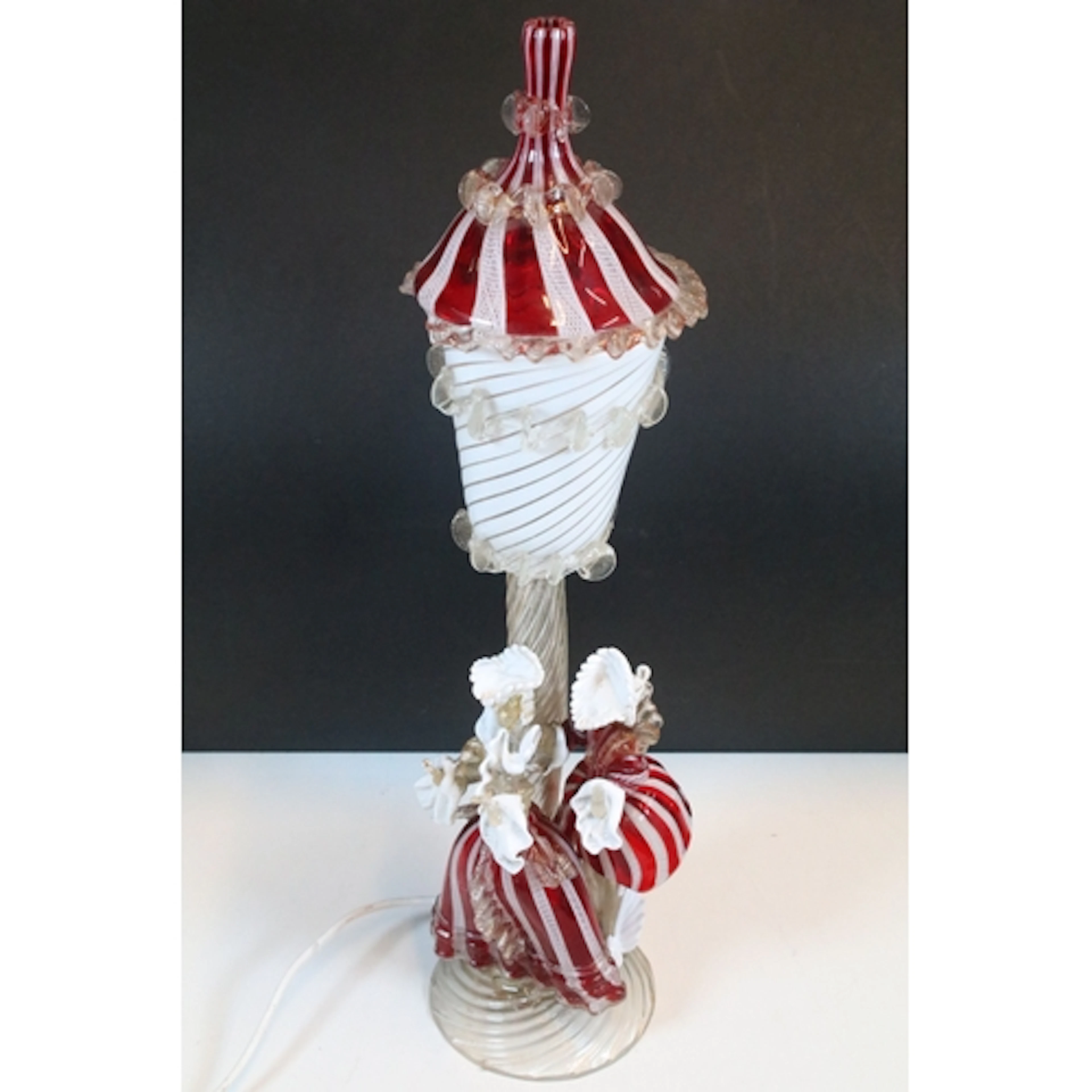 Murano style figural table lamp, modelled with two ladies st...