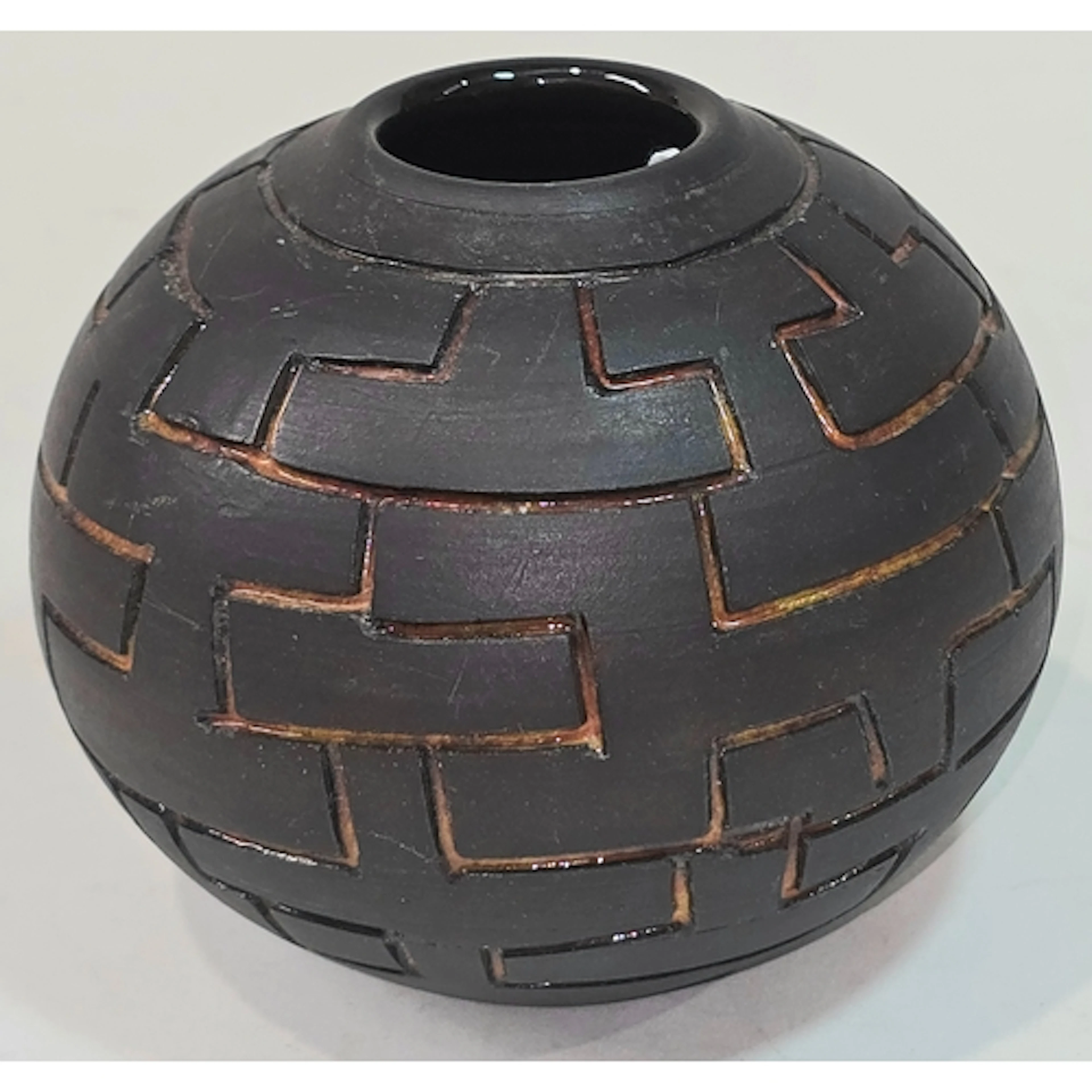 Poole Pottery Guy Sydenham carved vase 17" circumference, 4....