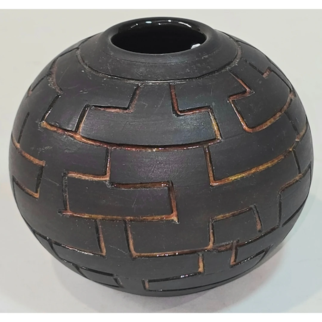 Poole Pottery Guy Sydenham carved vase 17" circumference, 4....