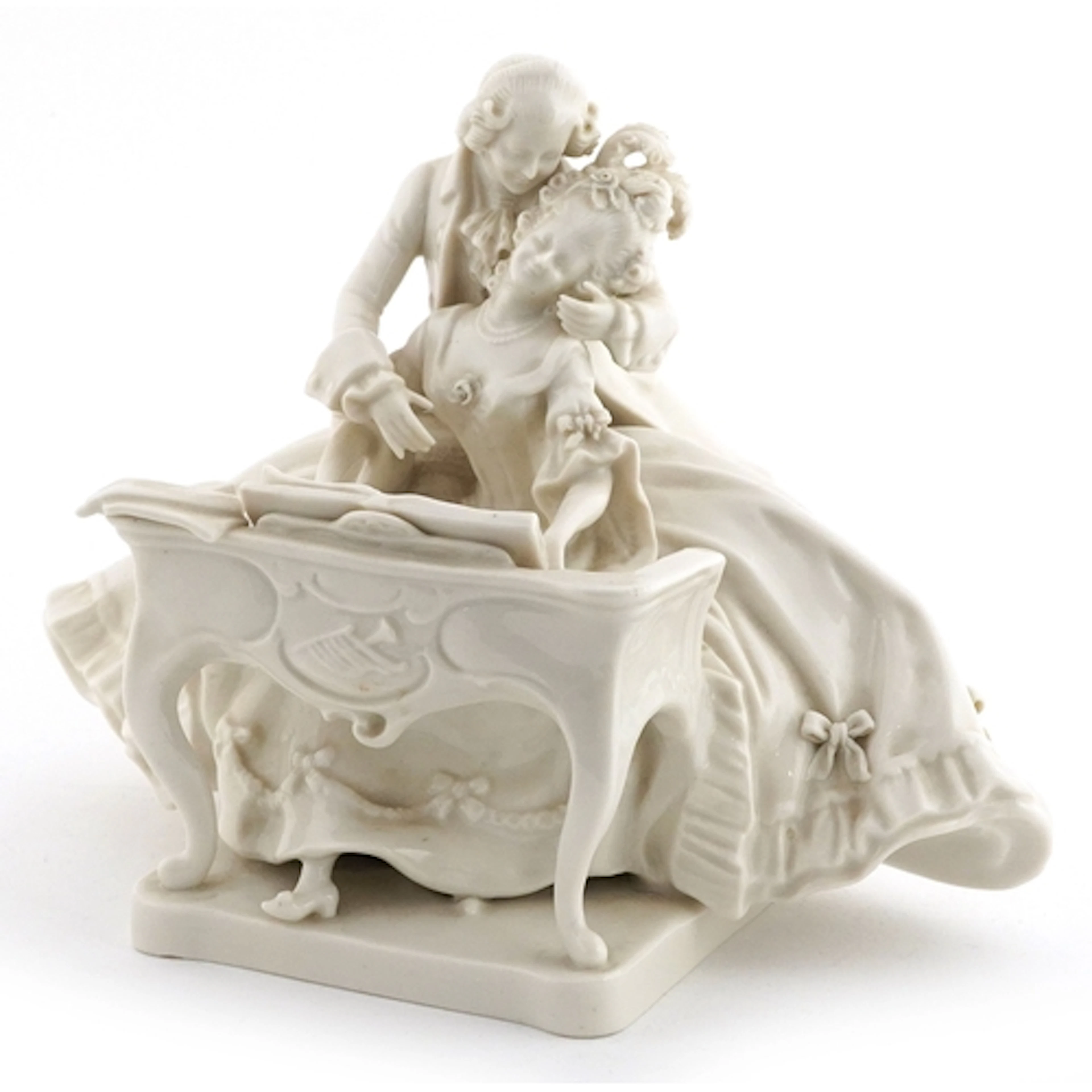 Scheibe-Alsbach, blanc de chine porcelain figure group of a ...