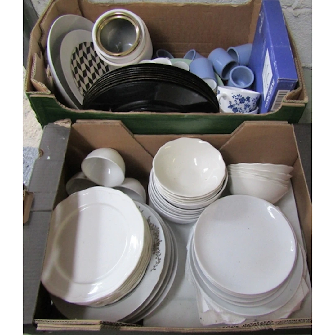 Two Boxes of Various Porcelain, etc. Quantity as Photographe...