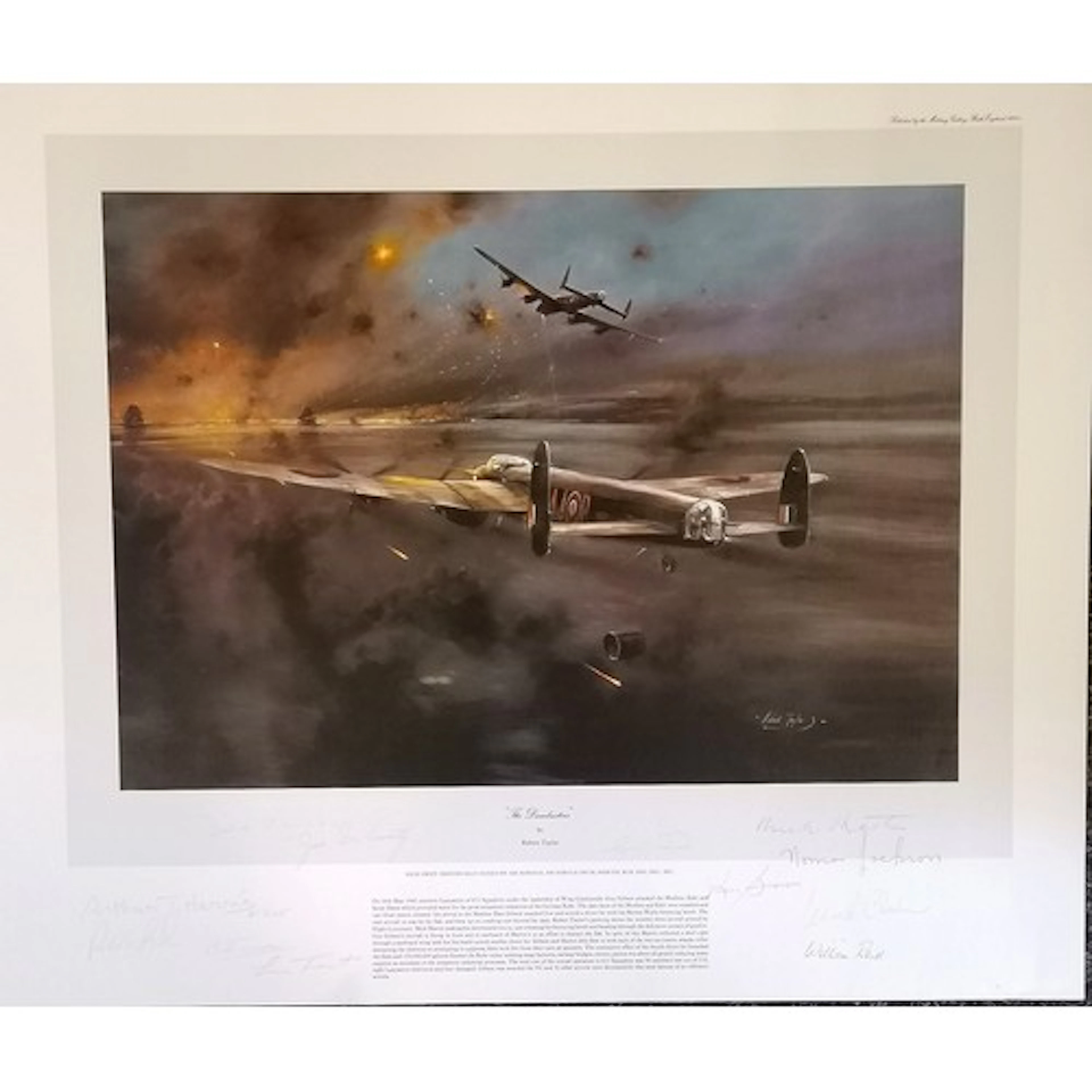 Dambusters multi-signed (by hand) print by Robert Taylor inc...