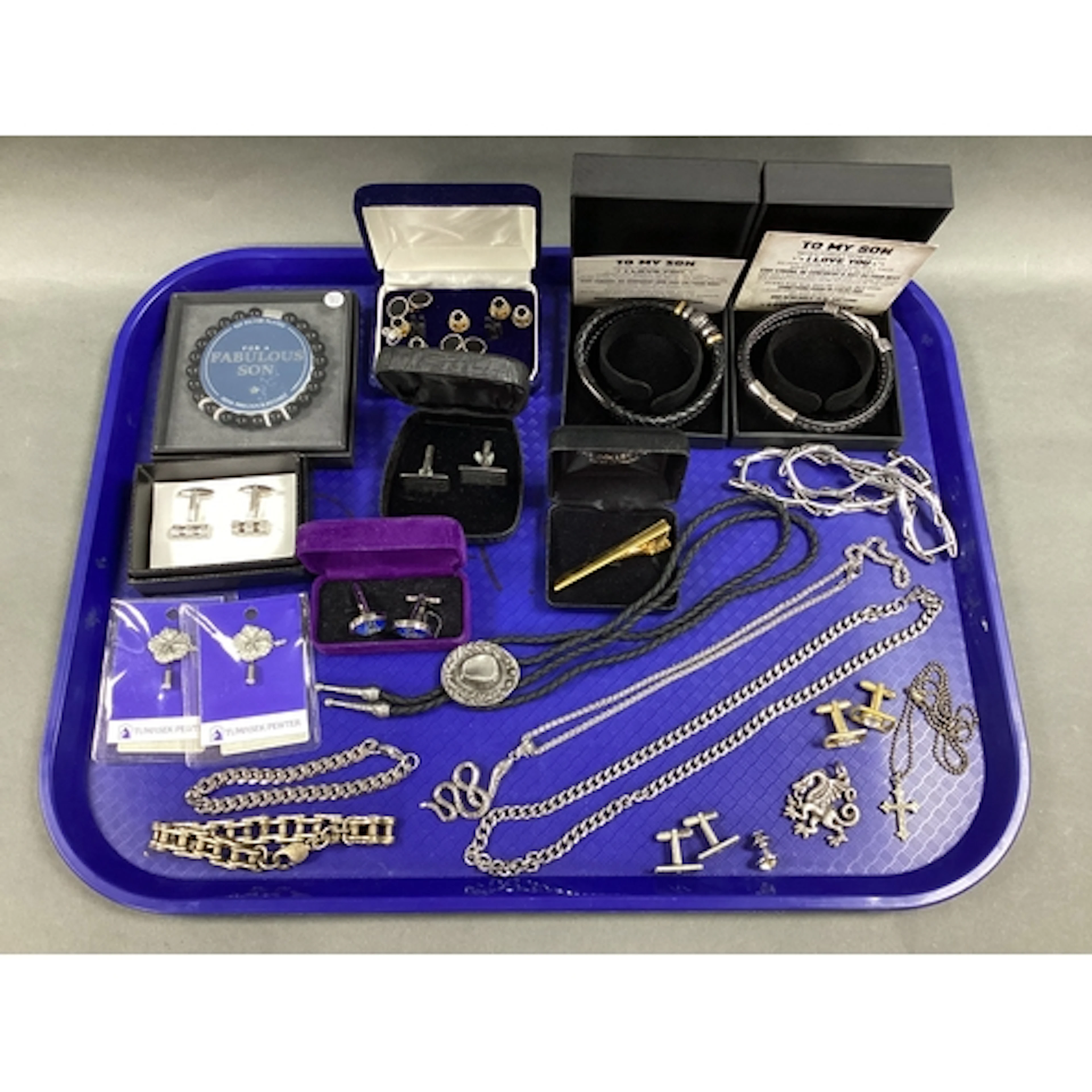A Collection of Assorted Gent's Jewellery, including cufflin...