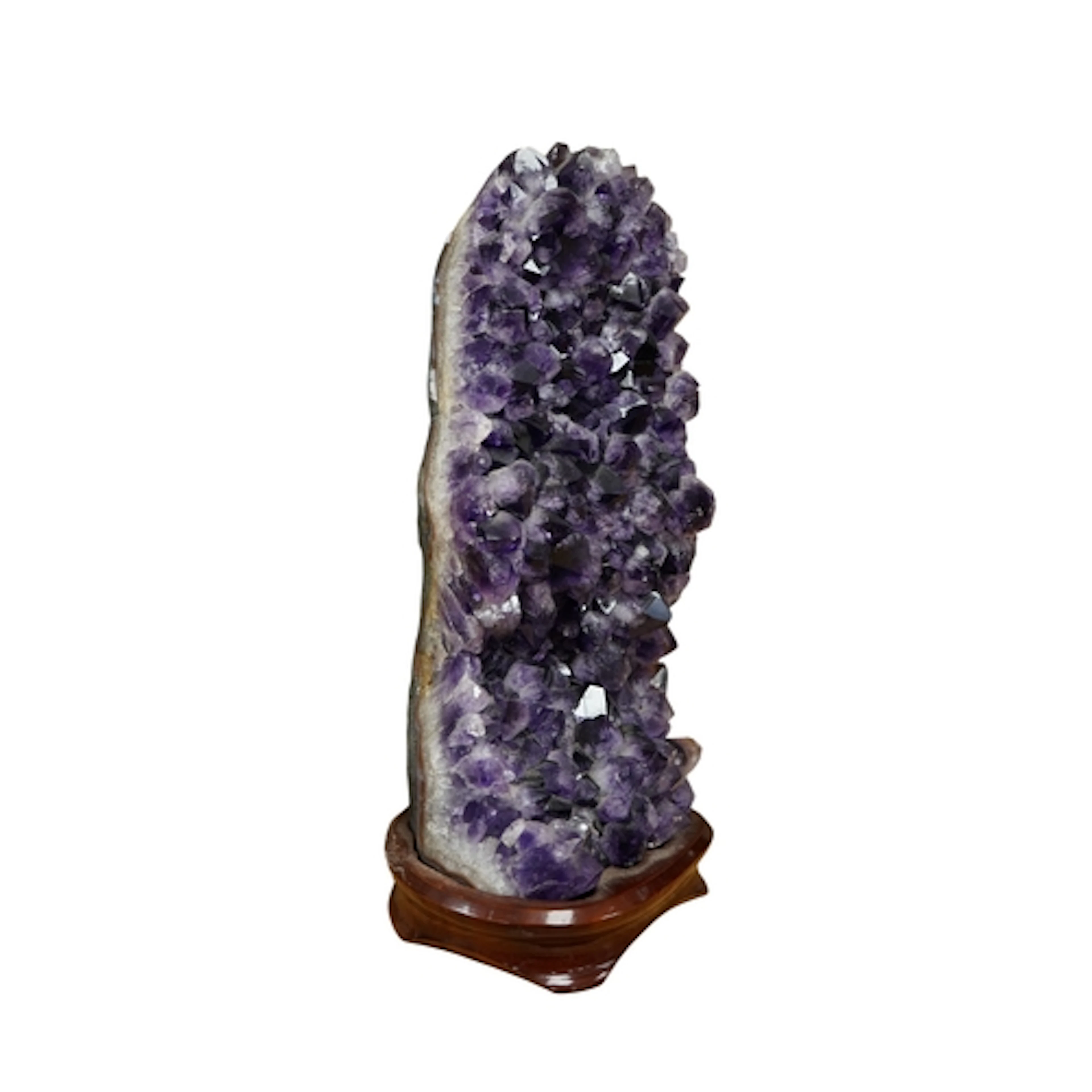 Natural Amethyst crystal cluster on stand, 26cm high