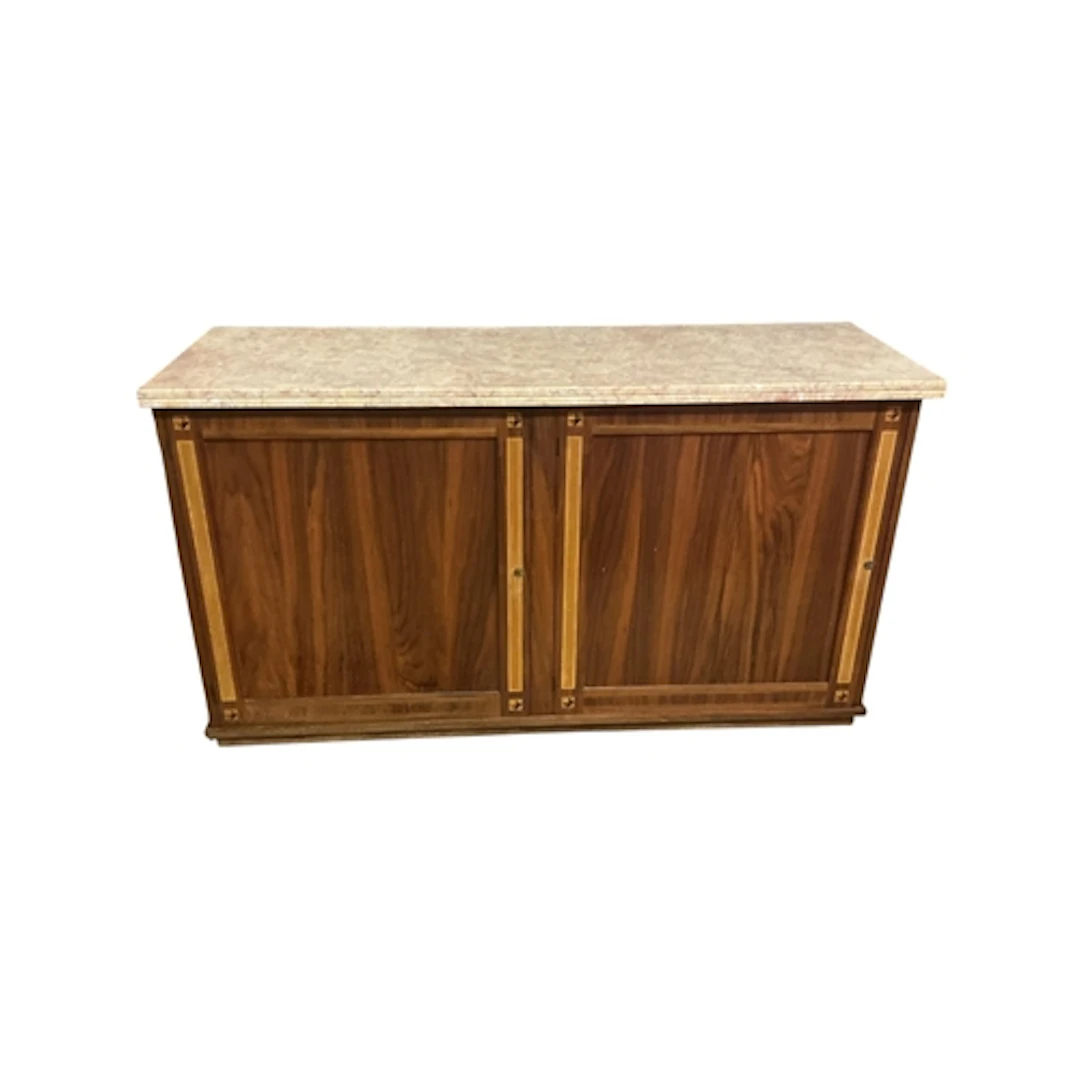 David Linley - A marble topped side cabinet removed from the...