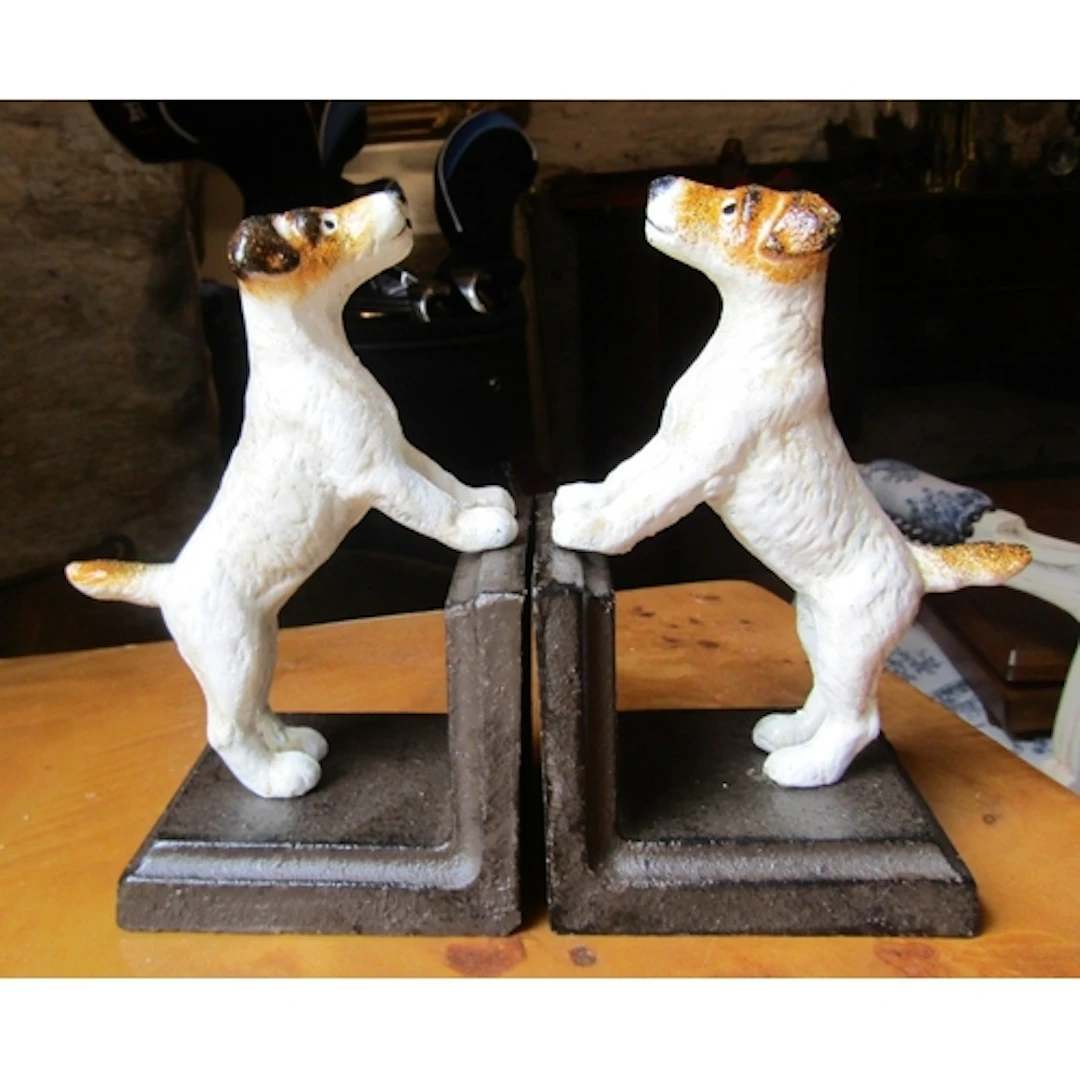 Pair of Cast Iron Terrier Motif Bookends Each Approximately ...