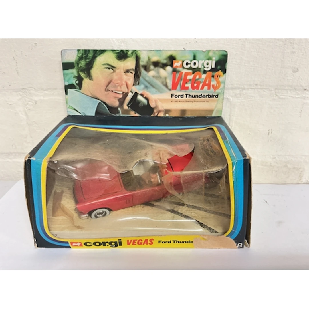 A Boxed Corgi Vegas Ford Thunderbird #348. Box Is Worn.