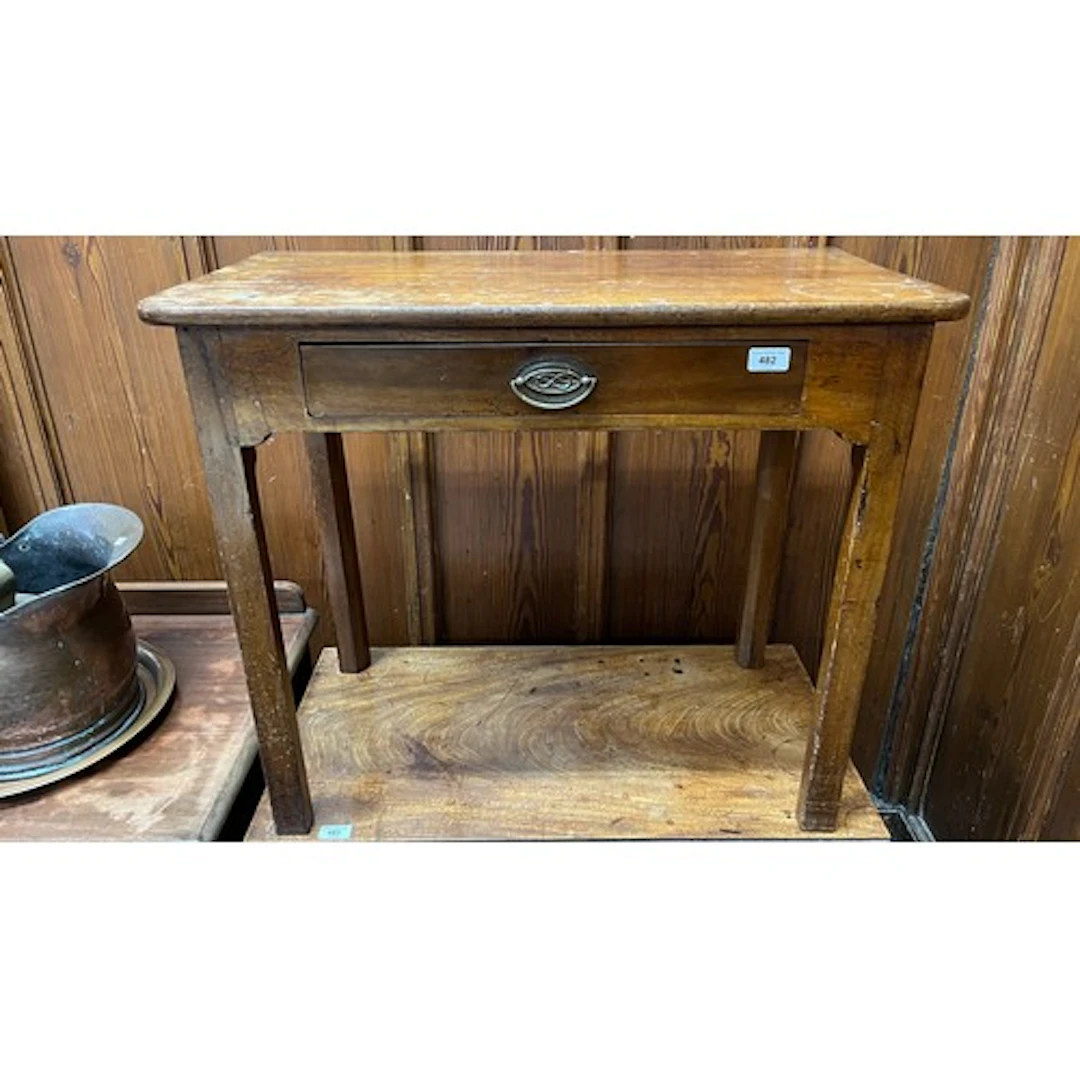 Mahogany hall table fitted single drawer, 78cm x 66cm