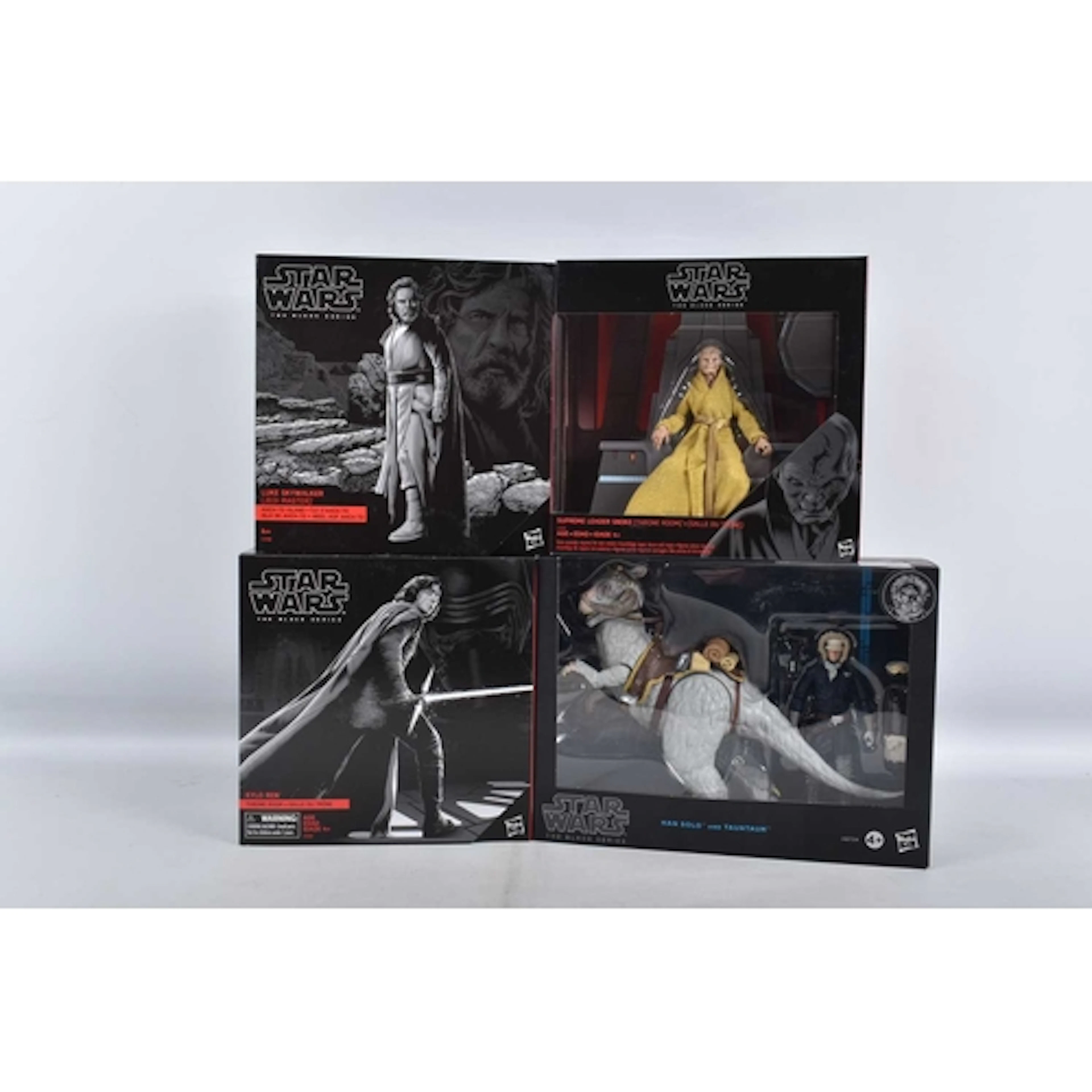 FOUR BOXED HASBRO STAR WARS THE BLACK SERIES FIGURES AND SET...