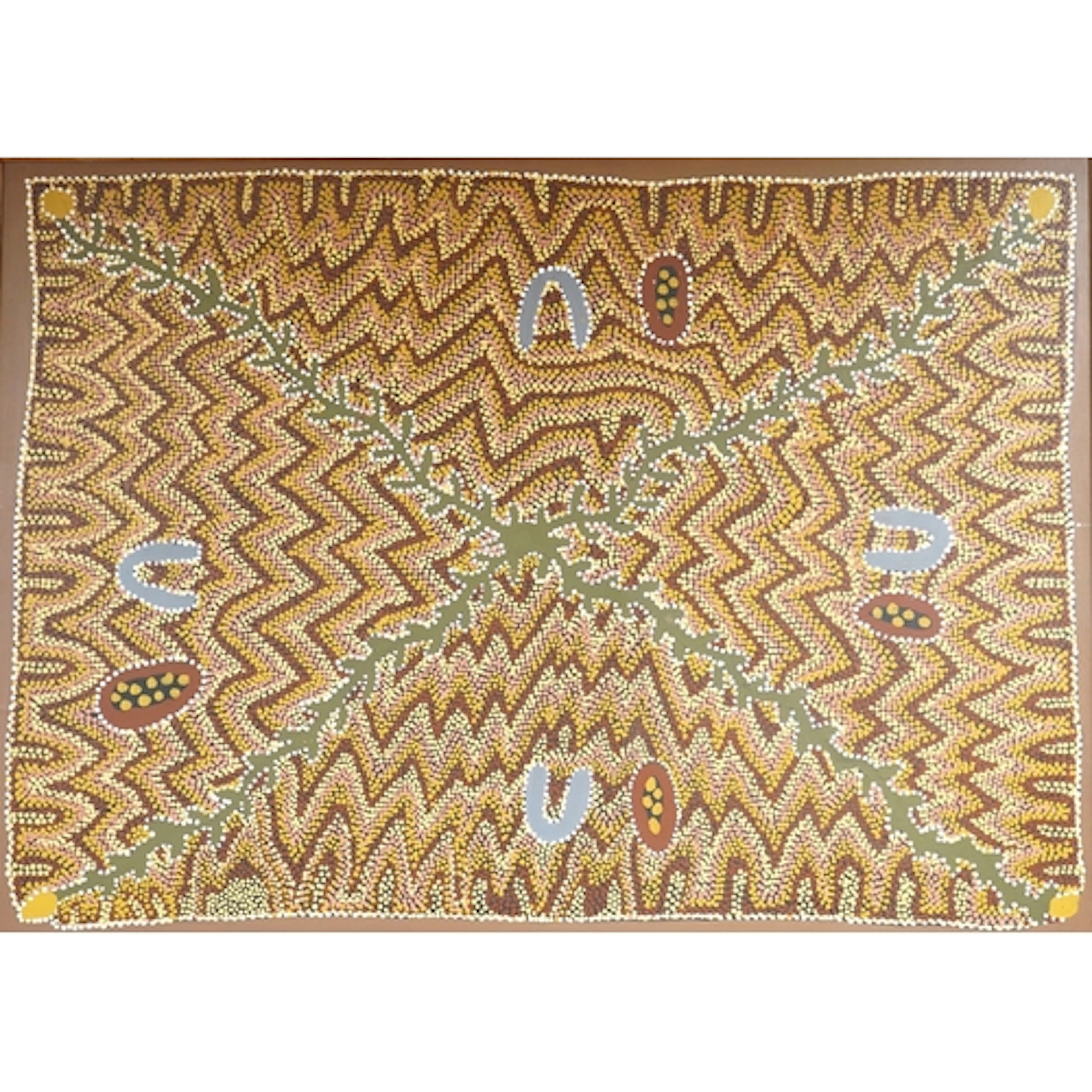 Aboriginal art, Abstract composition, dot painting, acrylic ...