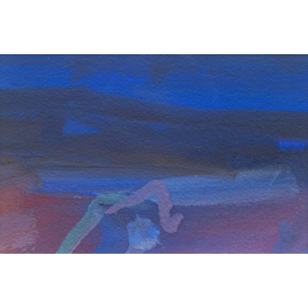 § John MILLER (1931-2002) Night Beach Gouache, stamp signed ...
