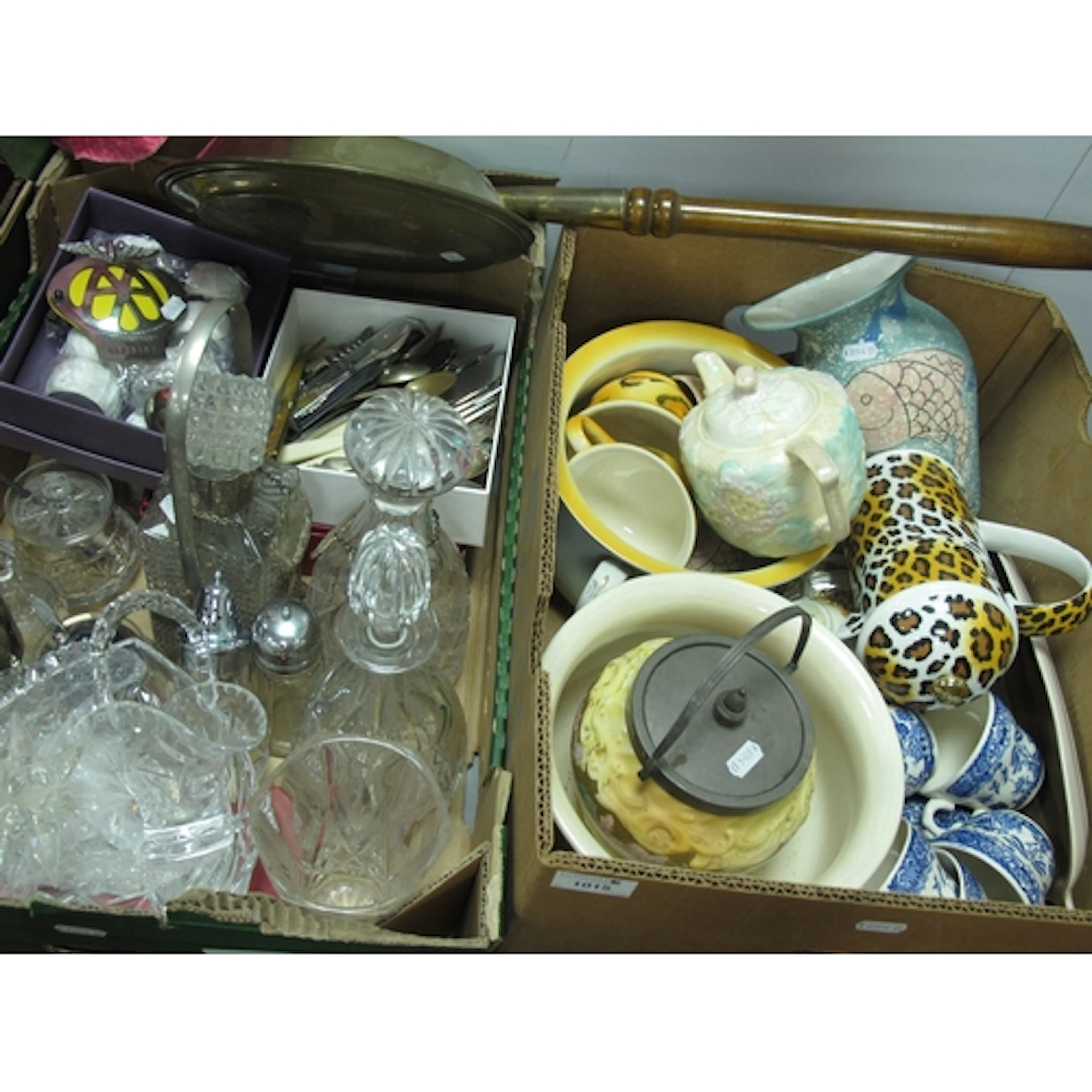 Tableware and collectables, including cut glass decanters, v...