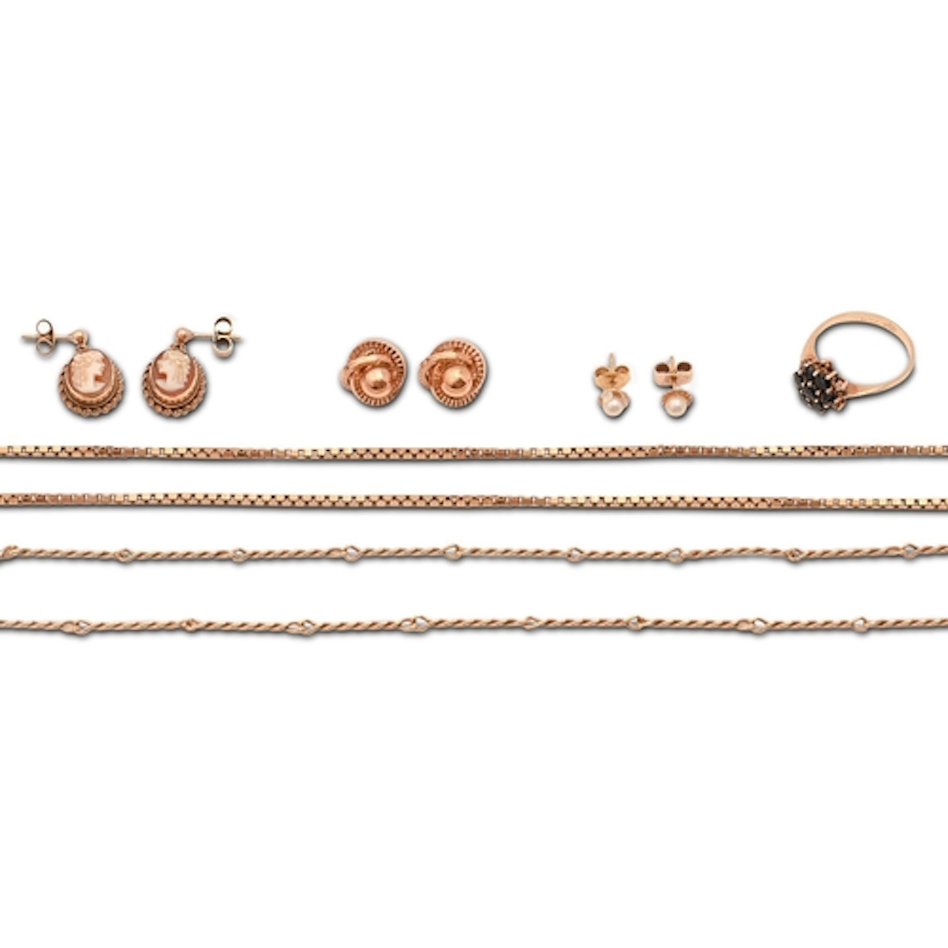 Miscellaneous gold articles, to include a pair of cameo earr...