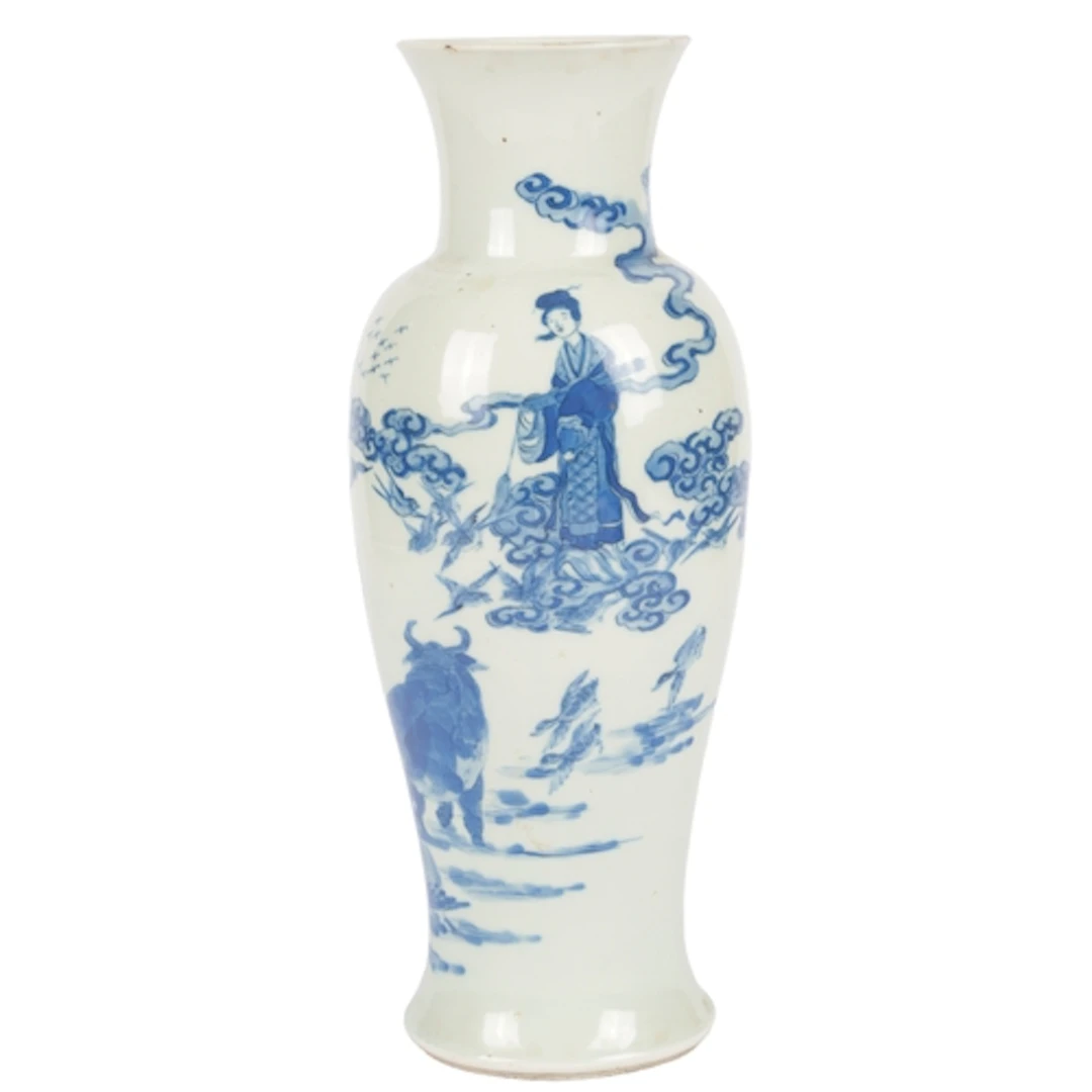 A Chinese blue and white 'immortal' vase, Chenghua mark, lat...