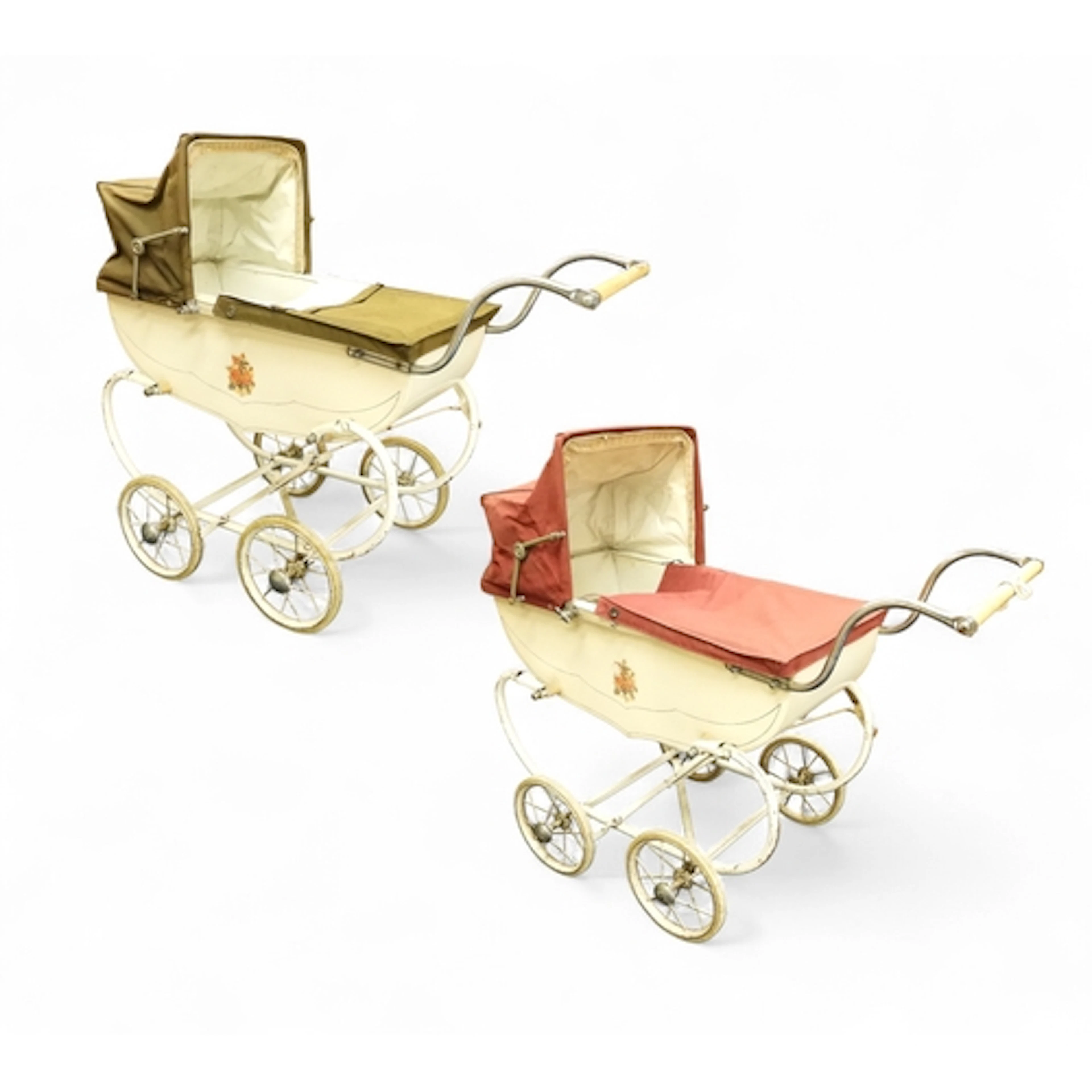 A lot of two assorted Churchill child's baby carriages (2)