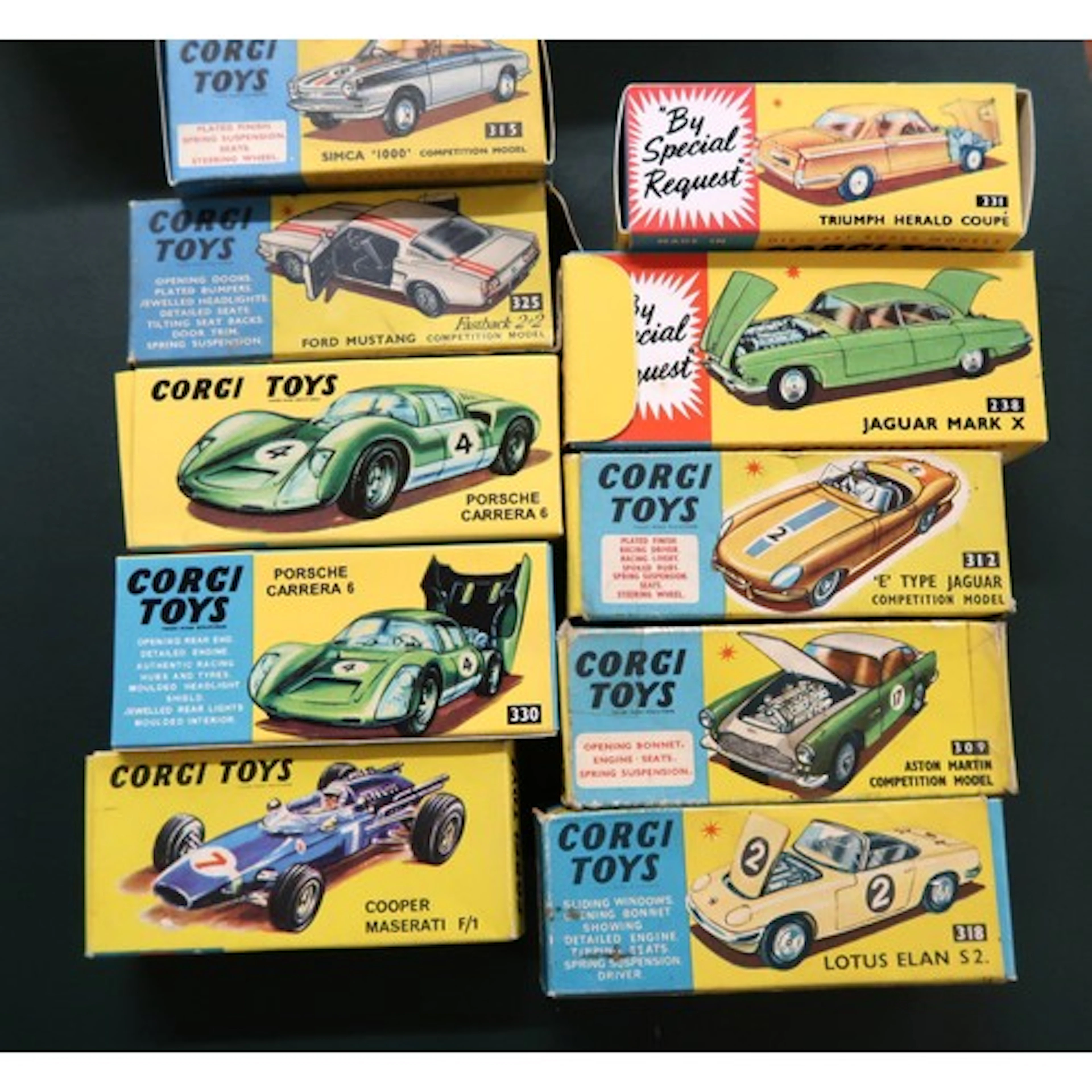 Corgi Toys 156 Cooper Masserati F1, 315 Simca 1000 Competiti...