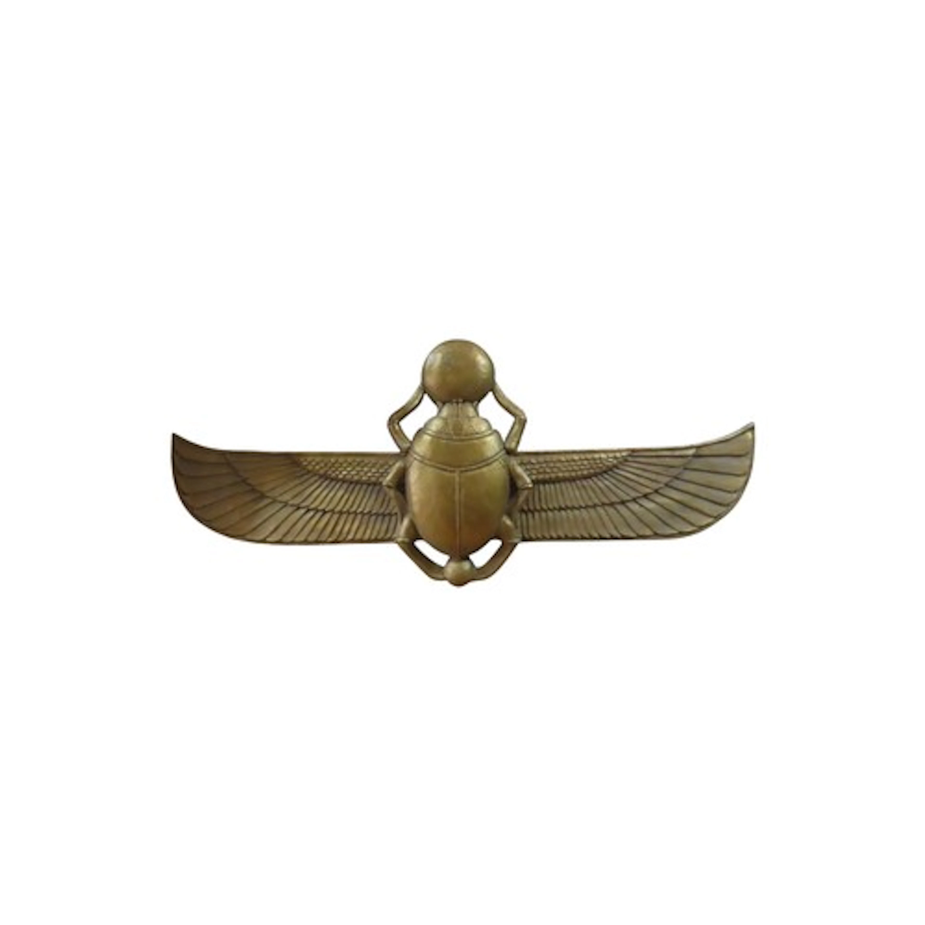 A large composite Egyptian style winged scarab beetle plaque...