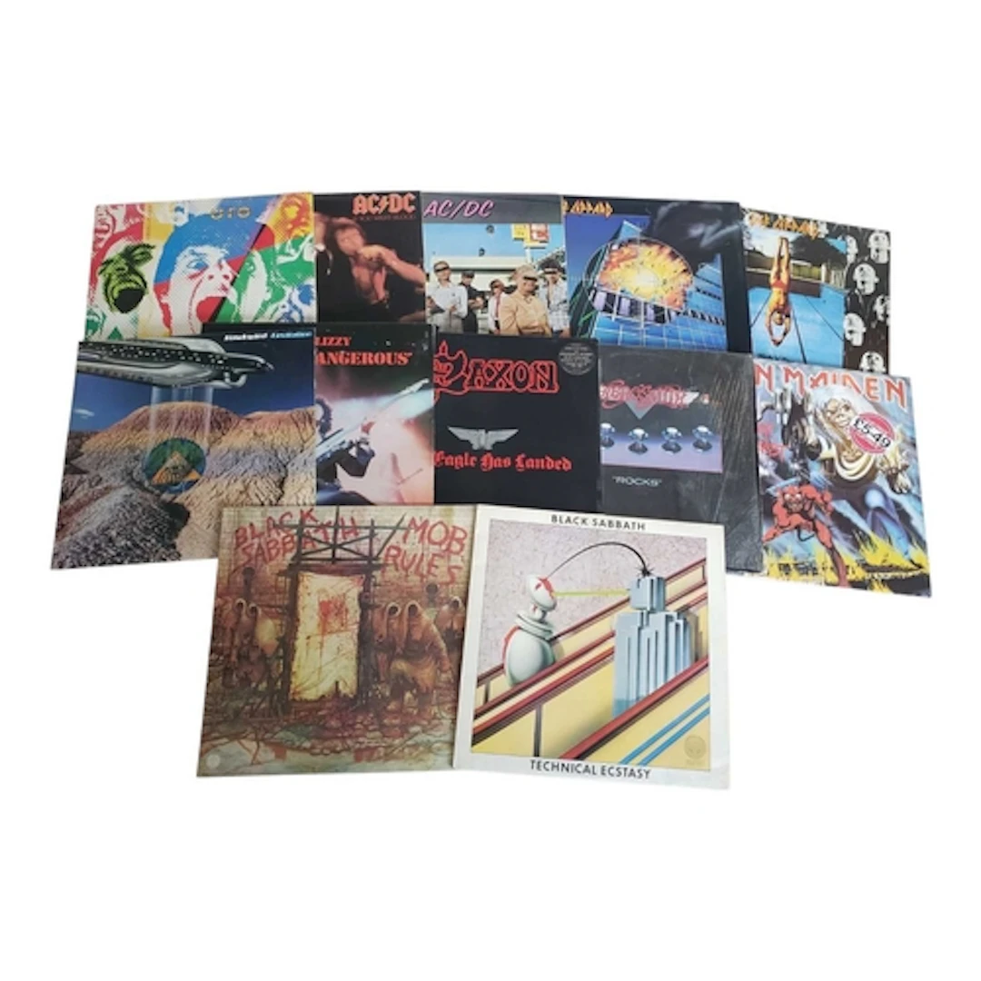Collection of late 20th century rock and heavy metal LP viny...