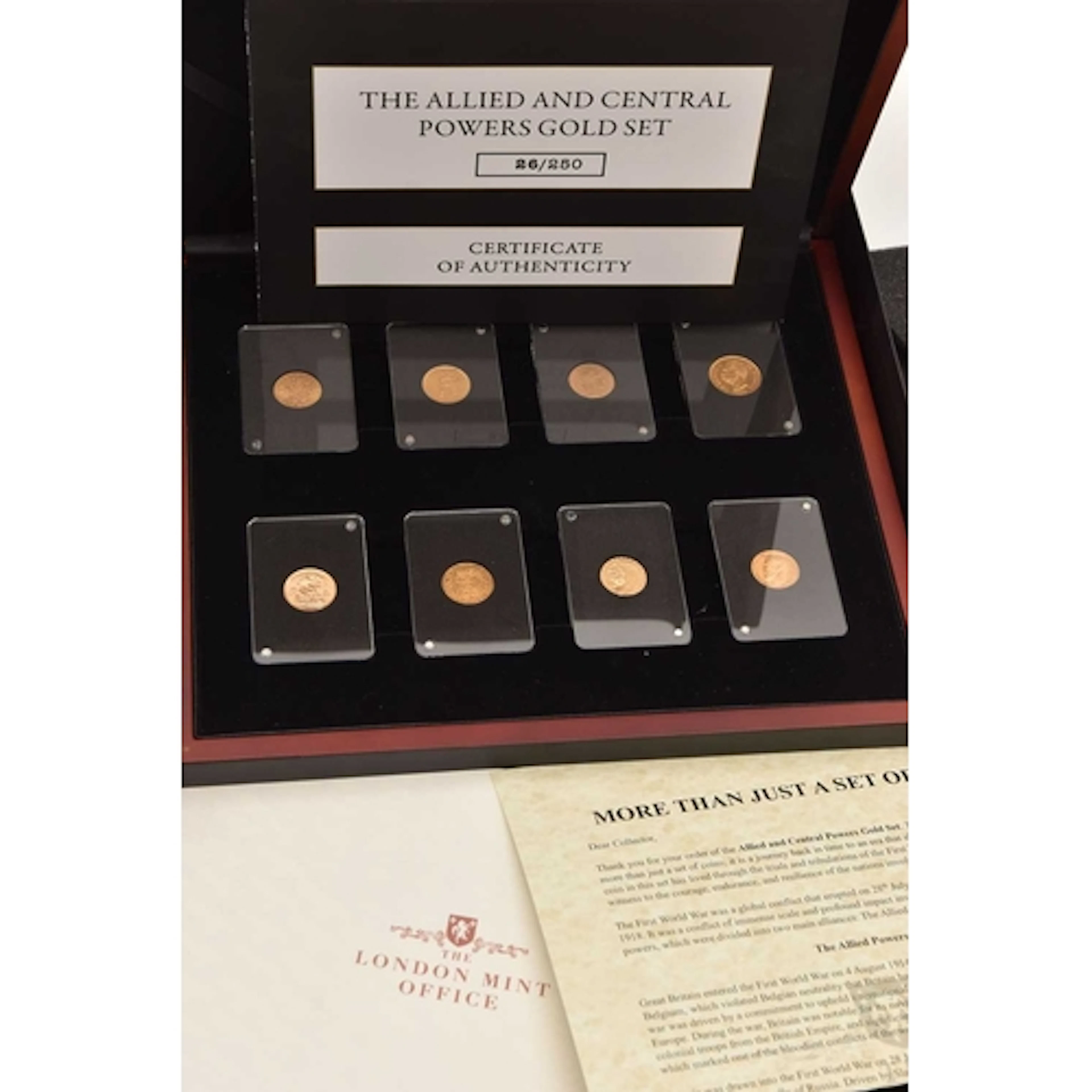 Gold. The Allied and Central Powers Gold Set. A cased set co...