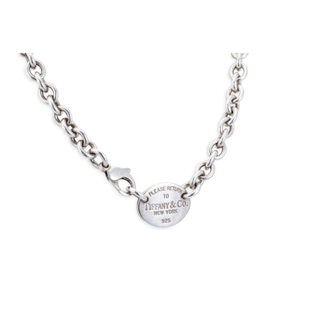 A SILVER TIFFANY NECKLACE with return to Tiffany tag, box, 1...