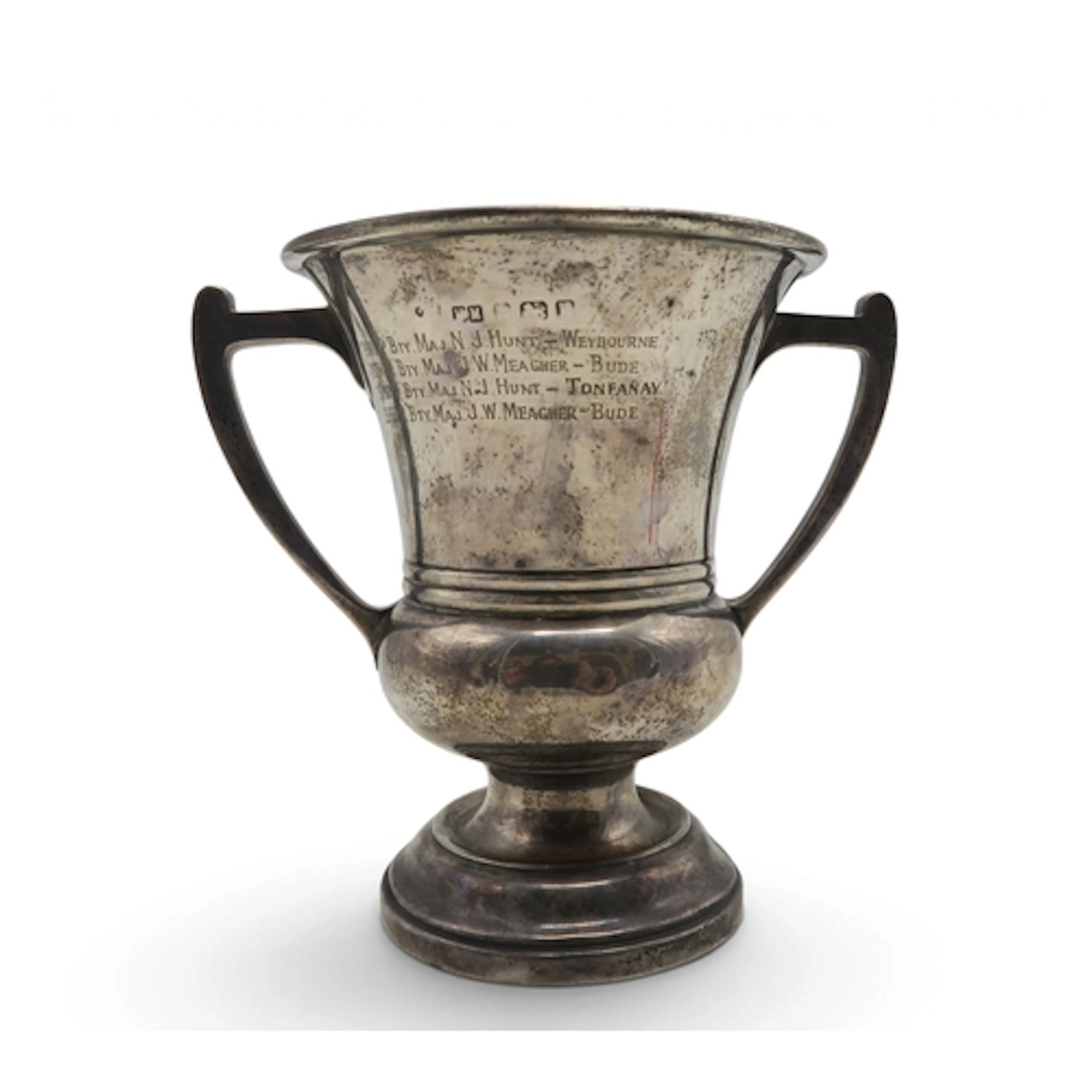 Military Interest - a silver twin-handled trophy cup, m...