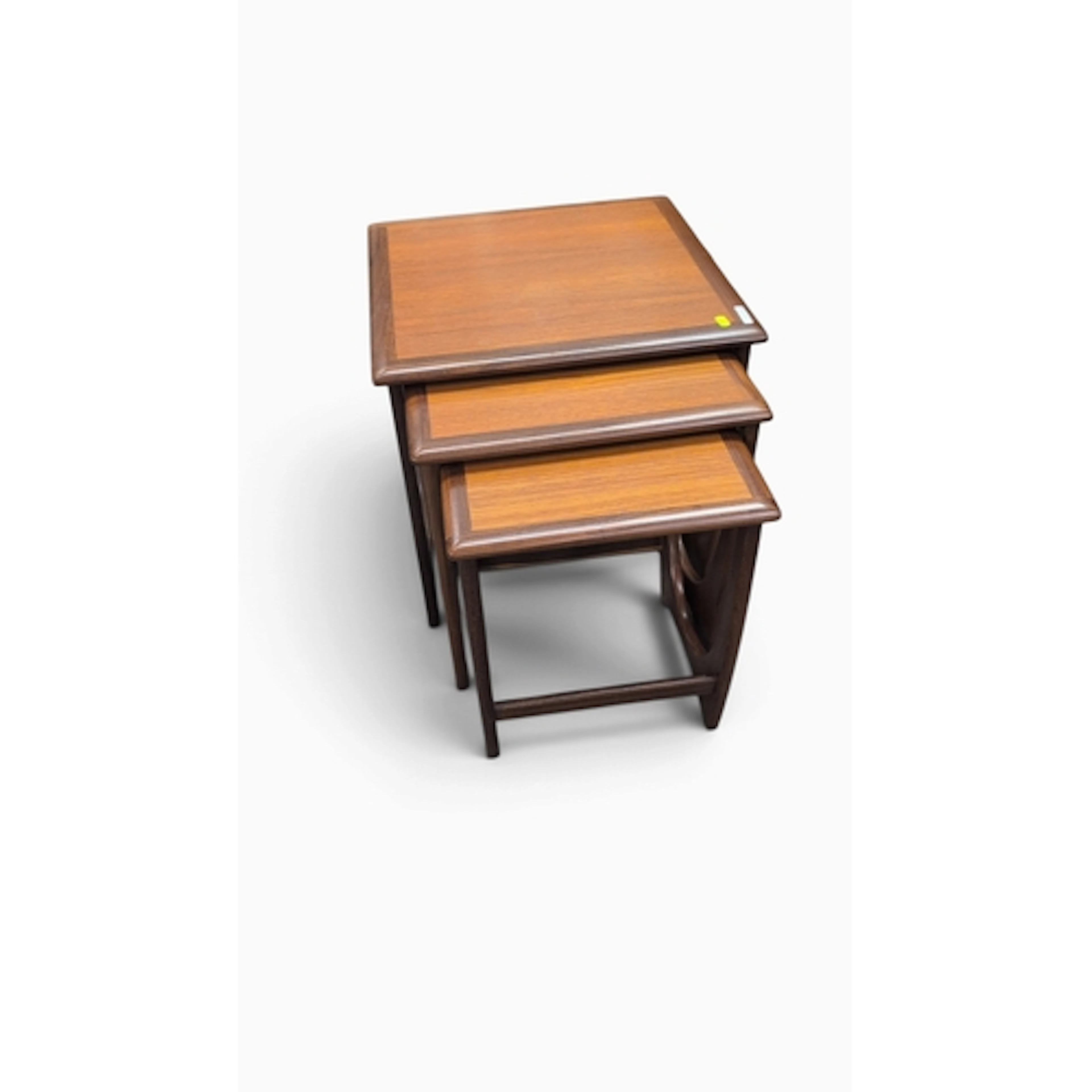 Mid-century nest of three occasional tables with rectangular...