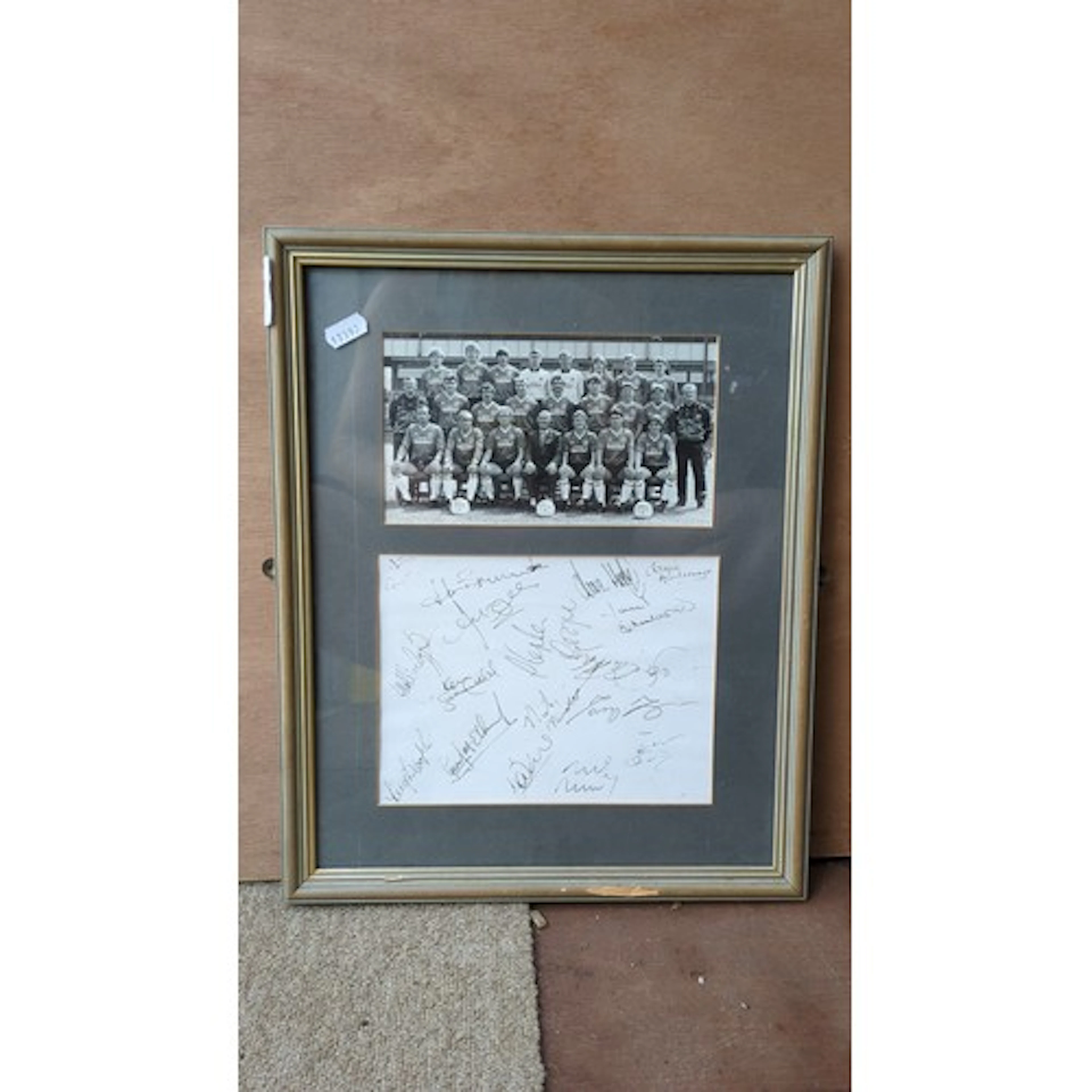 Framed Plymouth Argyle football team photograph, black-and-w...