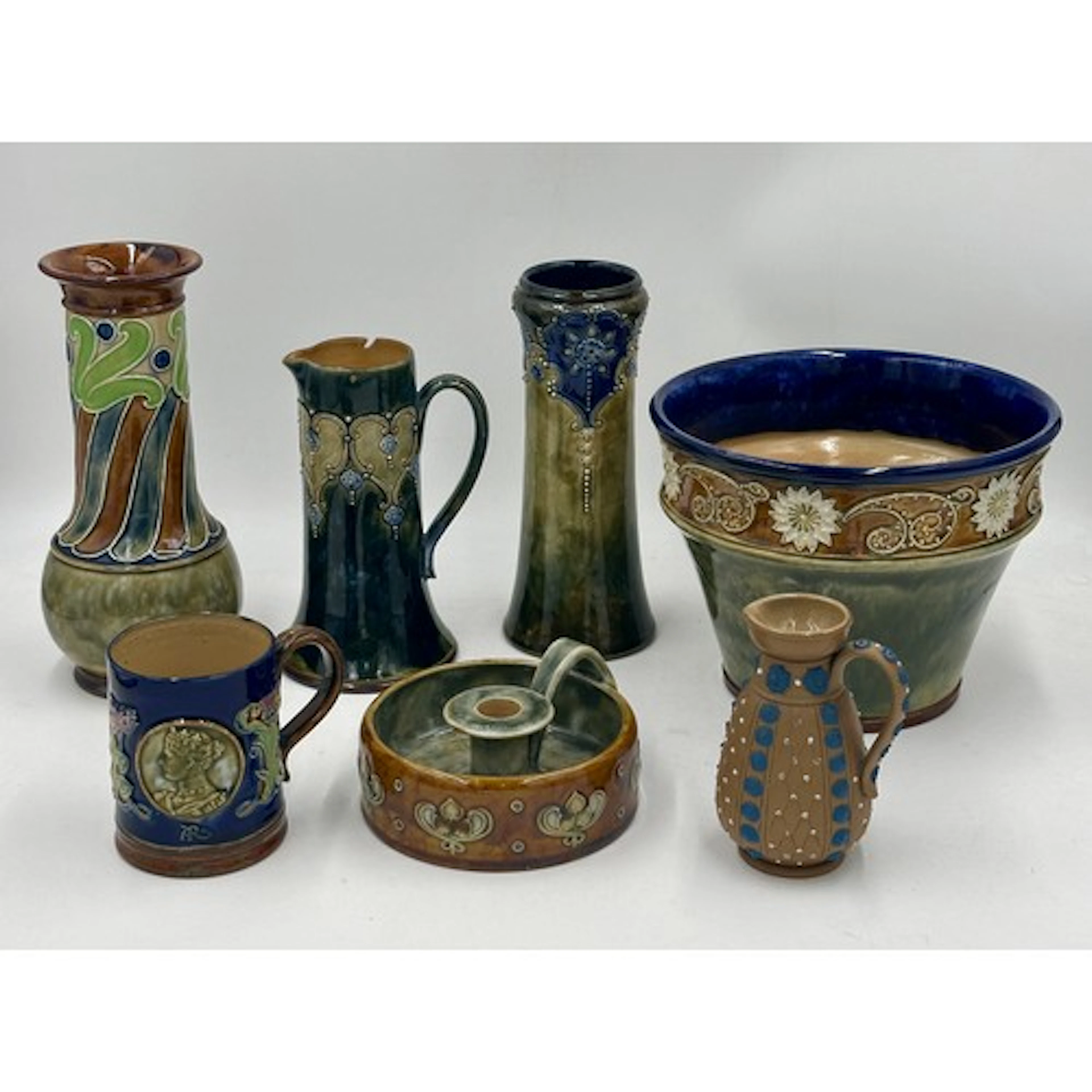 Royal Doulton stoneware to include an art deco baluster vase...