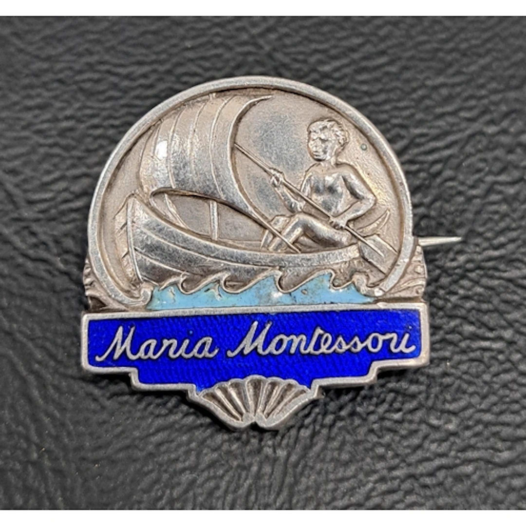 UNUSUAL SILVER AND ENAMEL MARIA MONTESSORI 'CHILD AT SEA OF ...
