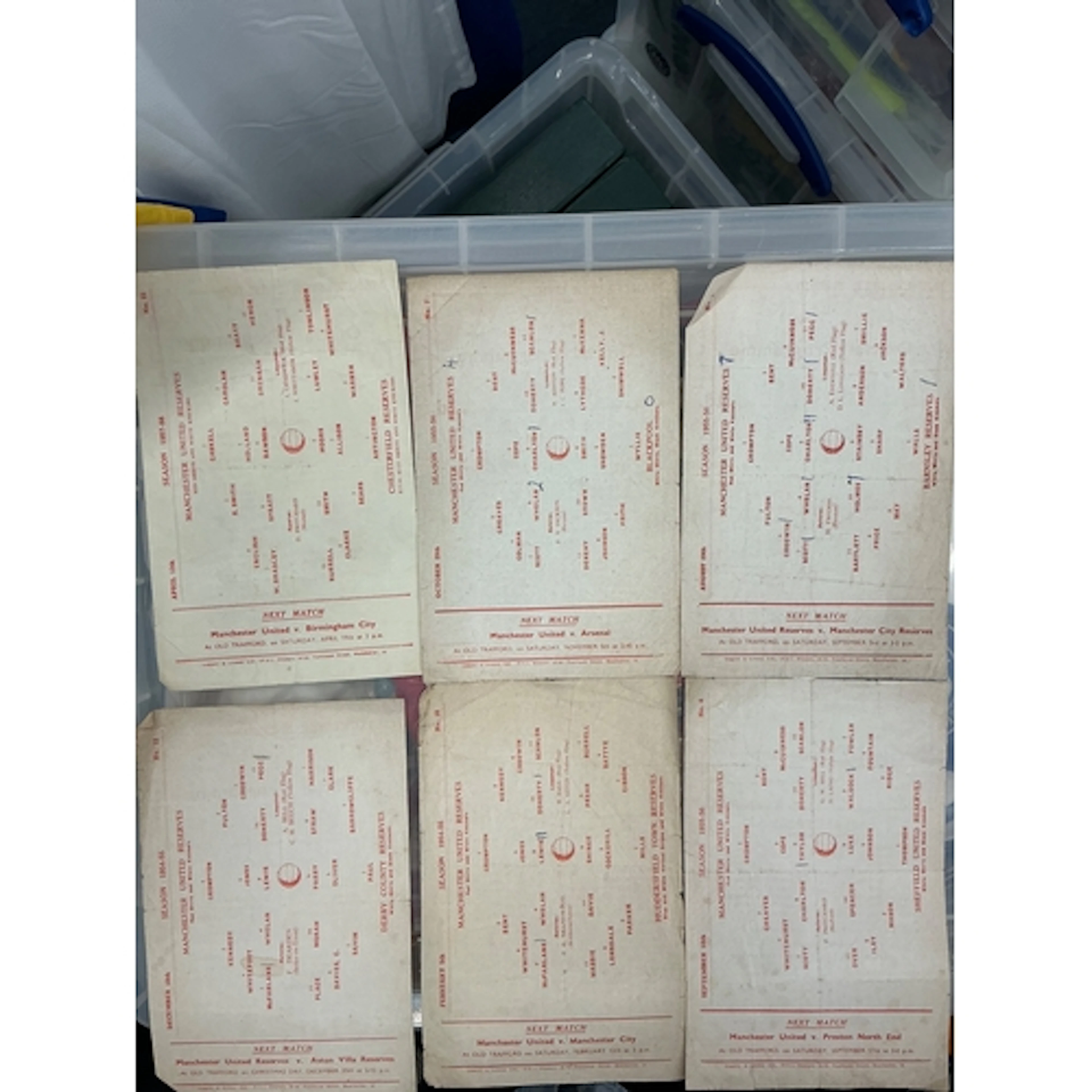 Manchester United Reserve Home Football Programmes: 54/55 Hu...