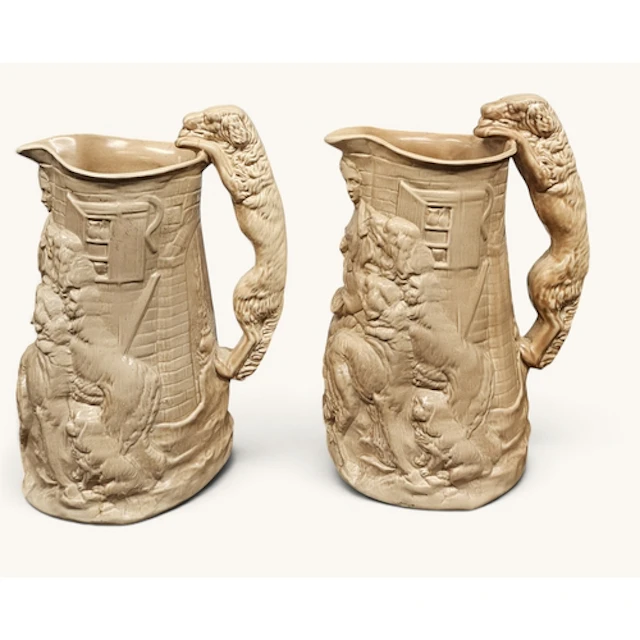 A pair of old feeding time Jugs, after Samuel A Lock in the ...