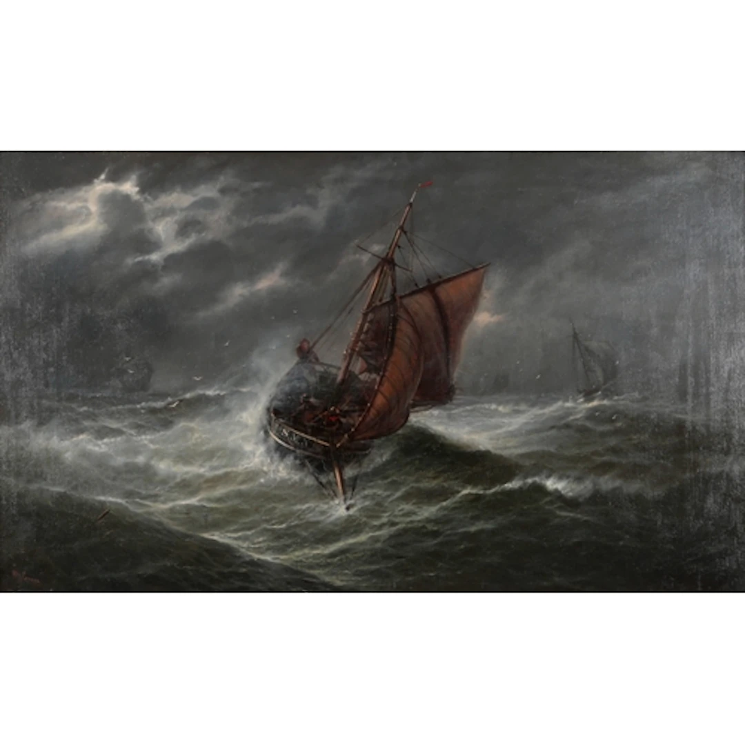 Isaac Walter Jenner (1836-1902) 'Battling the Storm' signed...