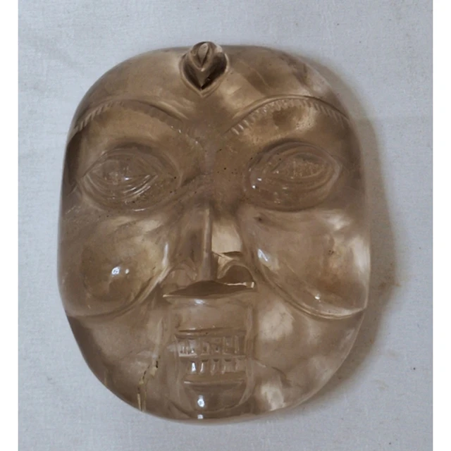 Asian/South American Quartz/Crystal Head of a Buddha, carved...