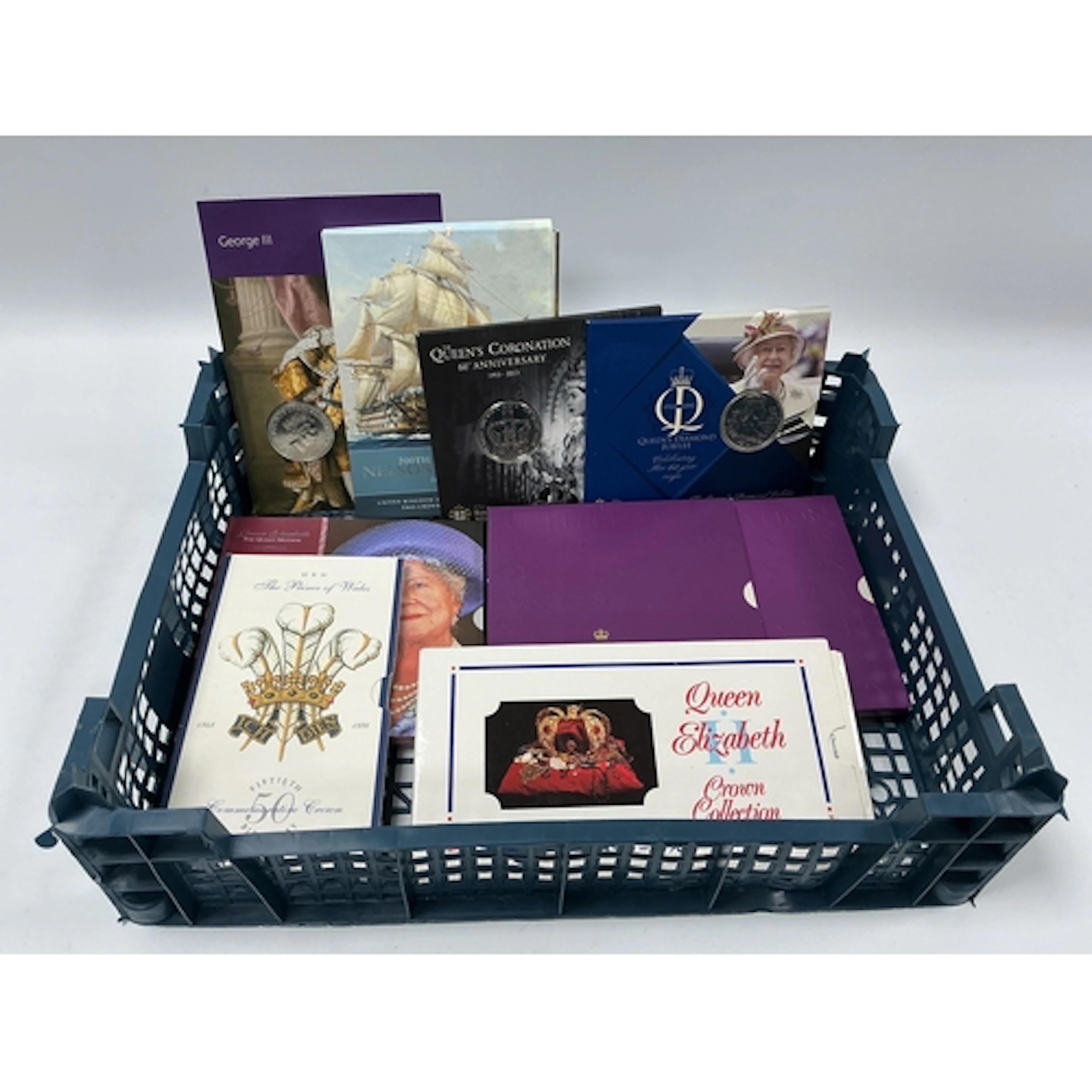 Eleven Royal Mint Bunc Commemorative Coin Packs, includes a ...