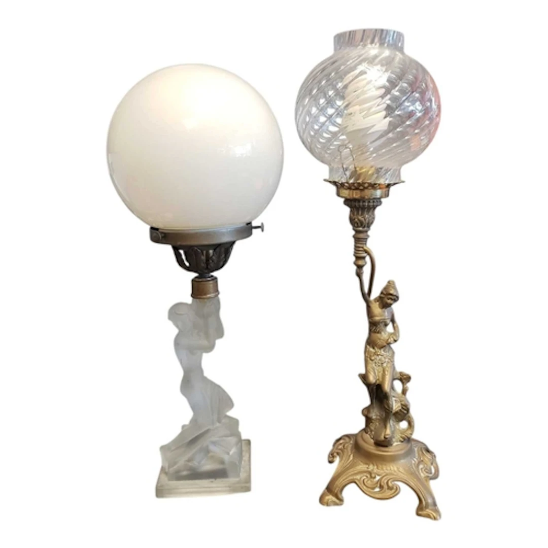 Two 20th century vintage figural table lamps. To include a f...