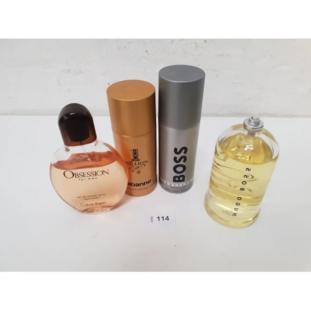 FOUR USED TOILETRIES including Hugo Boss and CK