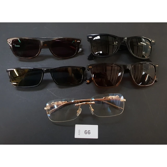 FIVE PAIRS OF PRESCRIPTION GLASSES INC. RAY BAN, TED BAKER T...