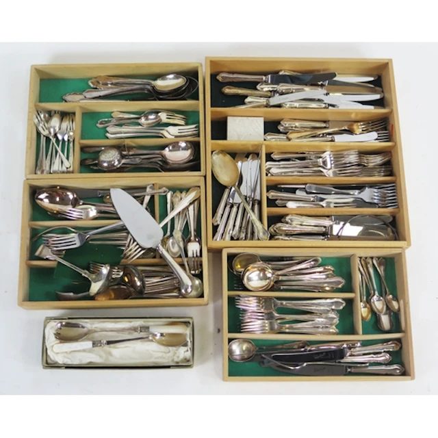 An extensive plated flat ware service by Mappin & Webb, toge...