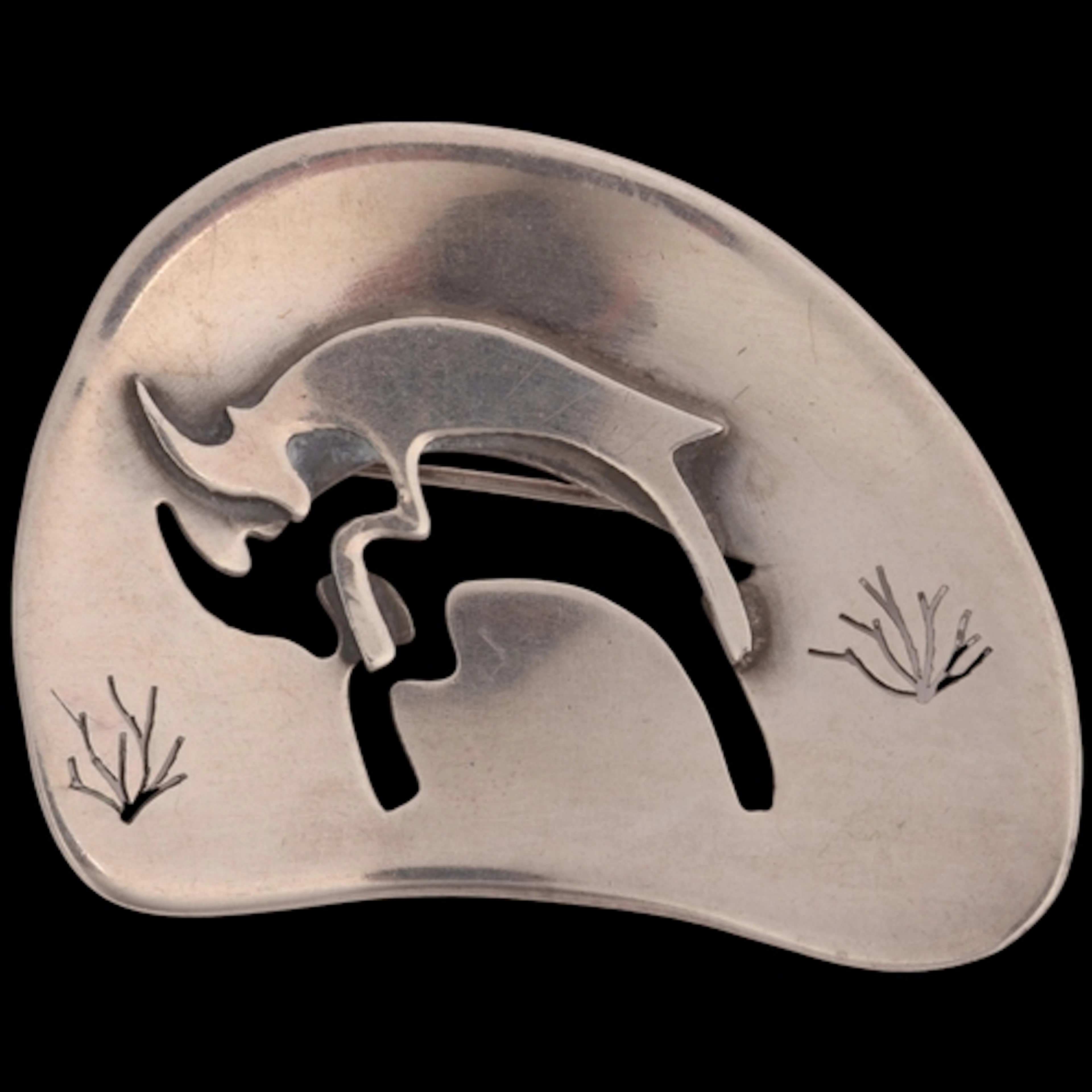 ULRICH - a Danish modernist sterling silver 'Gazelle' panel ...