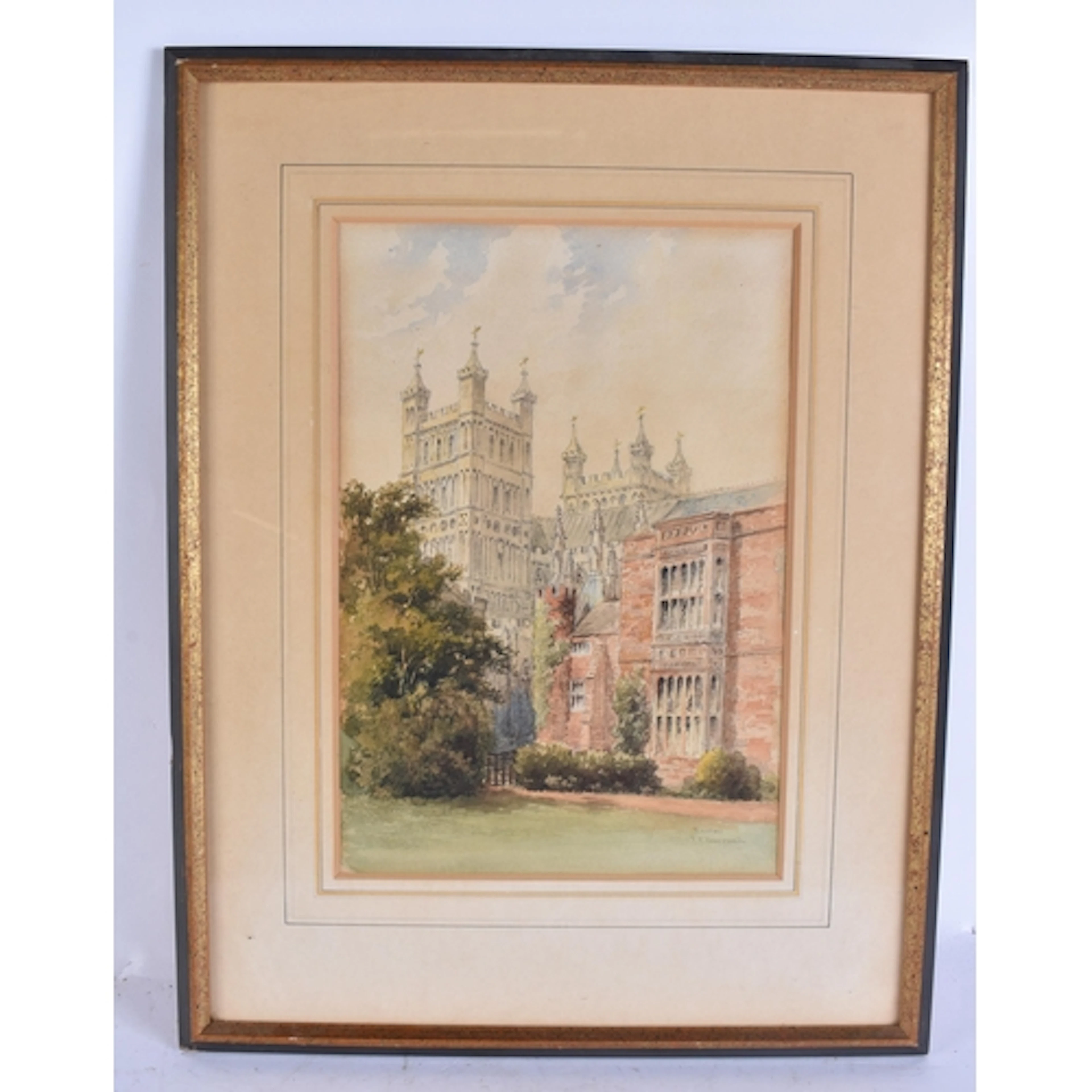 Francis Philip Barraud (1824-1901) Watercolour, Exeter Cathe...