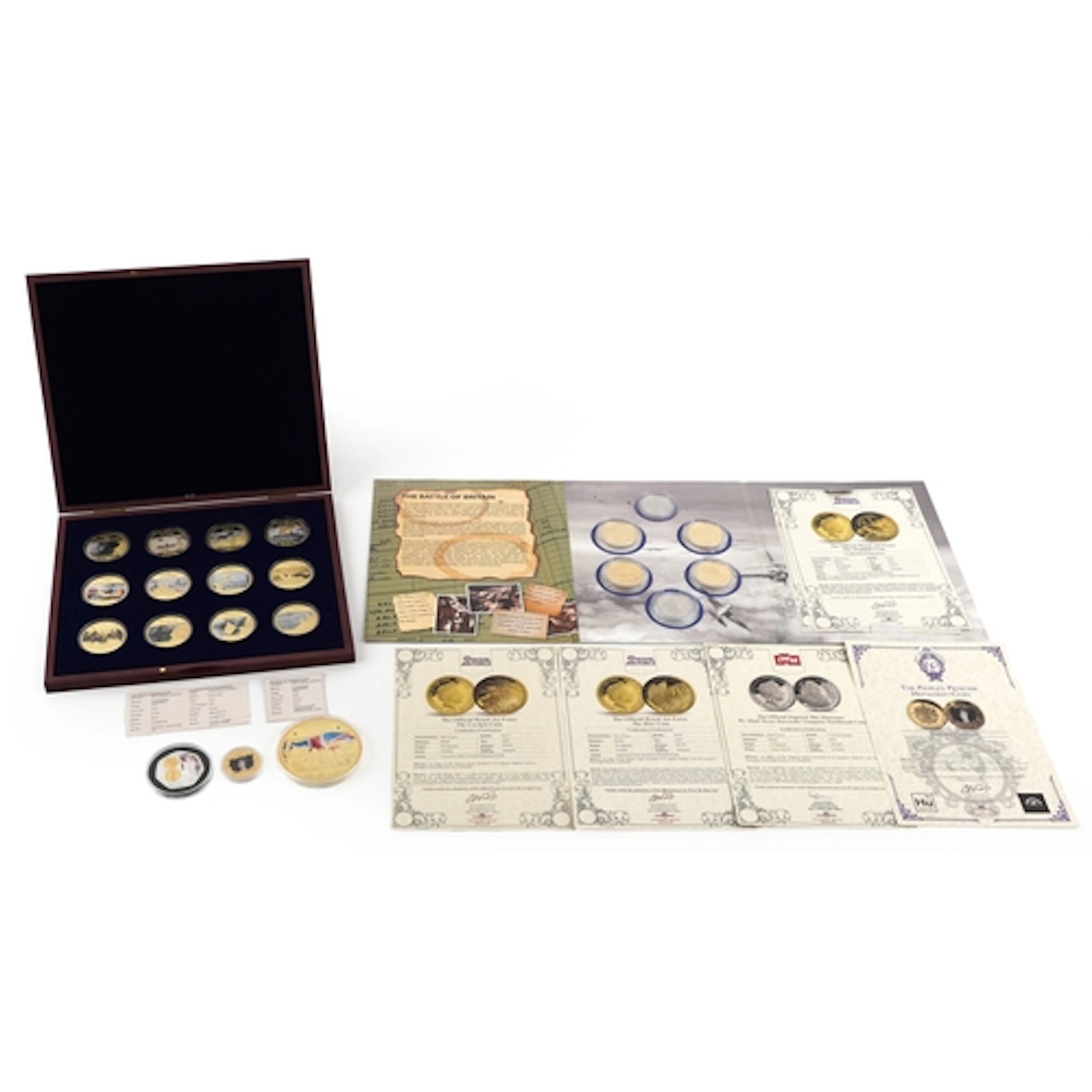 Commemorative World War II coin sets including Royal Air For...