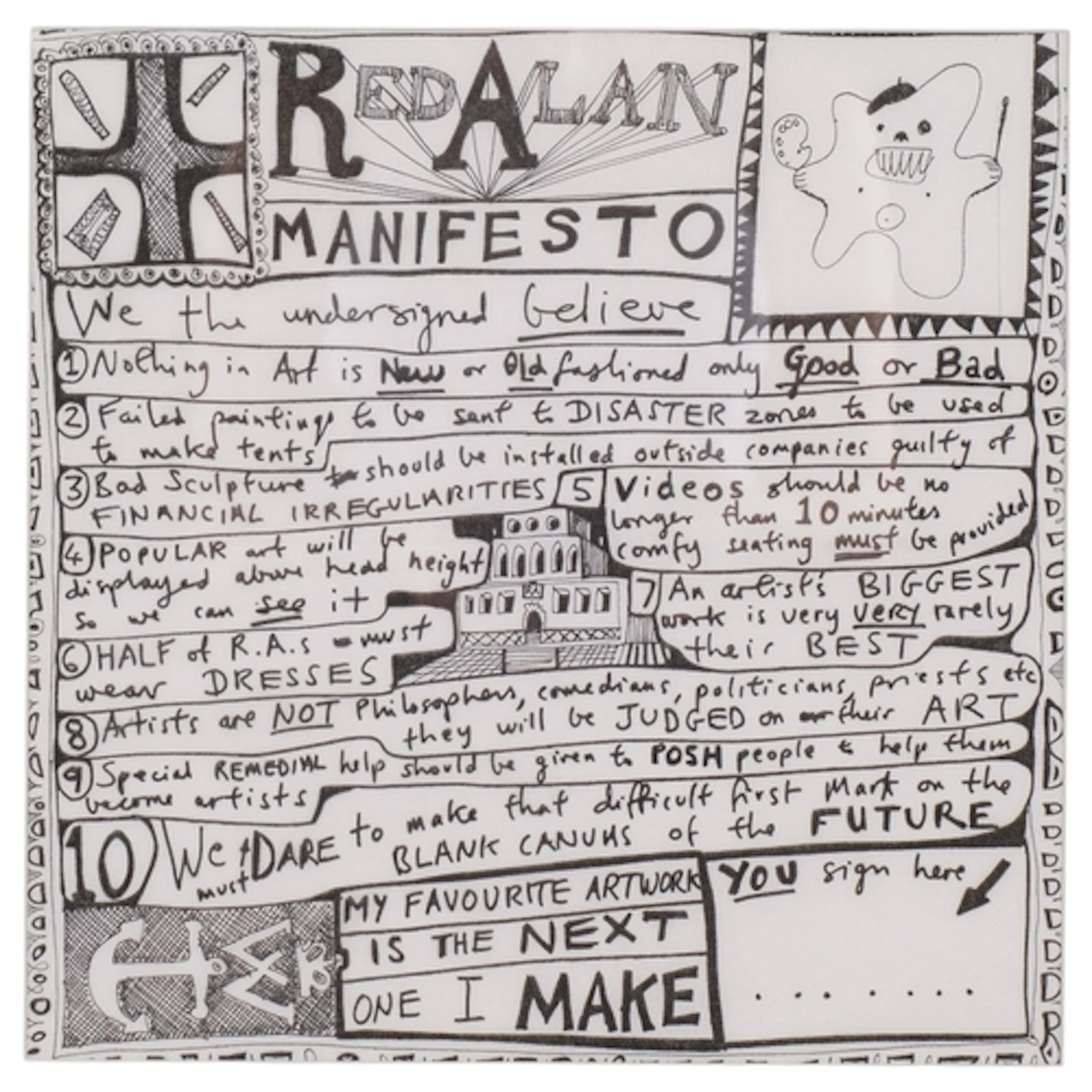 Grayson Perry CBE RBA (born 1960), Red Alan Manifesto, digit...