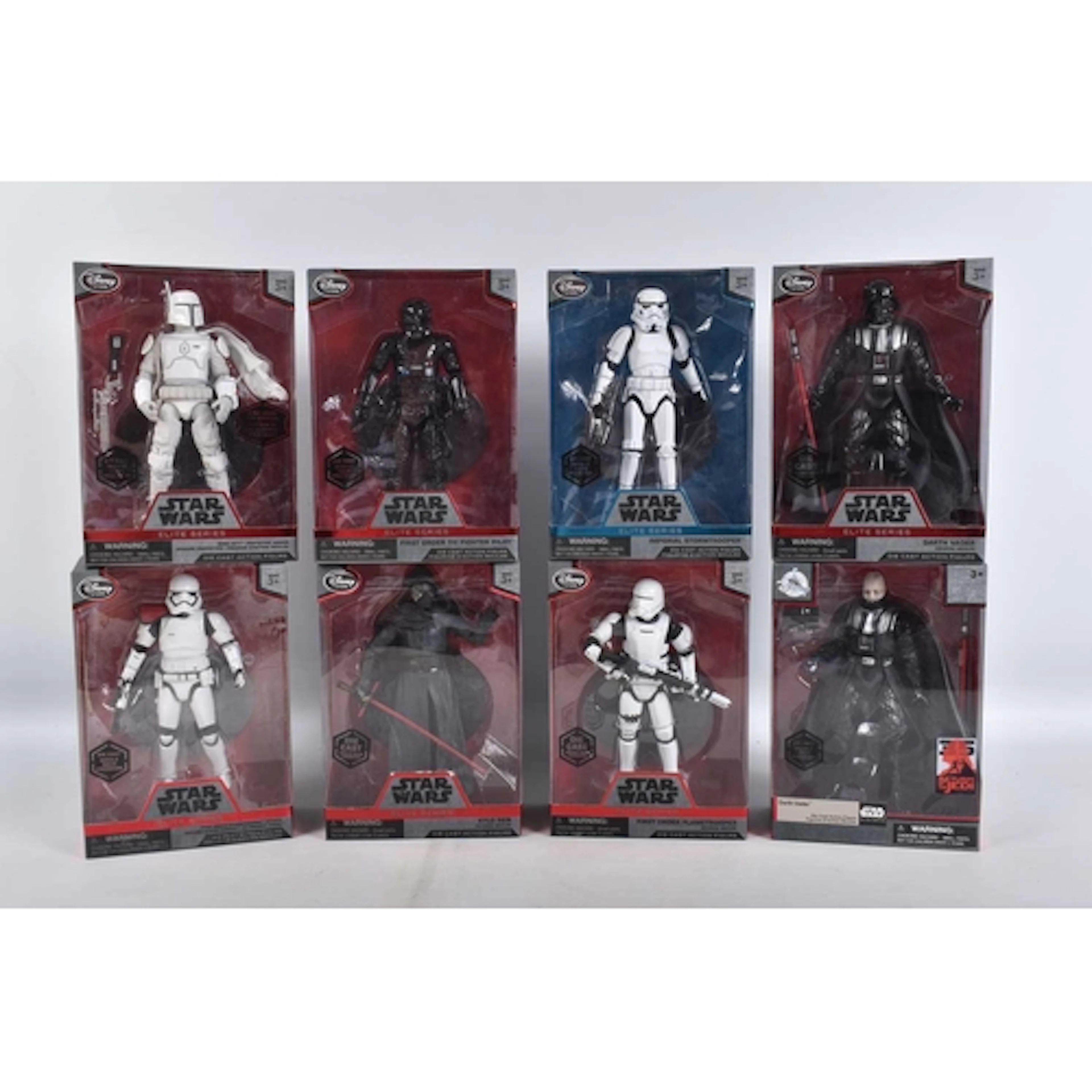 EIGHT BOXED DIECAST DISNEY STORE STAR WARS ELITE SERIES FIGU...