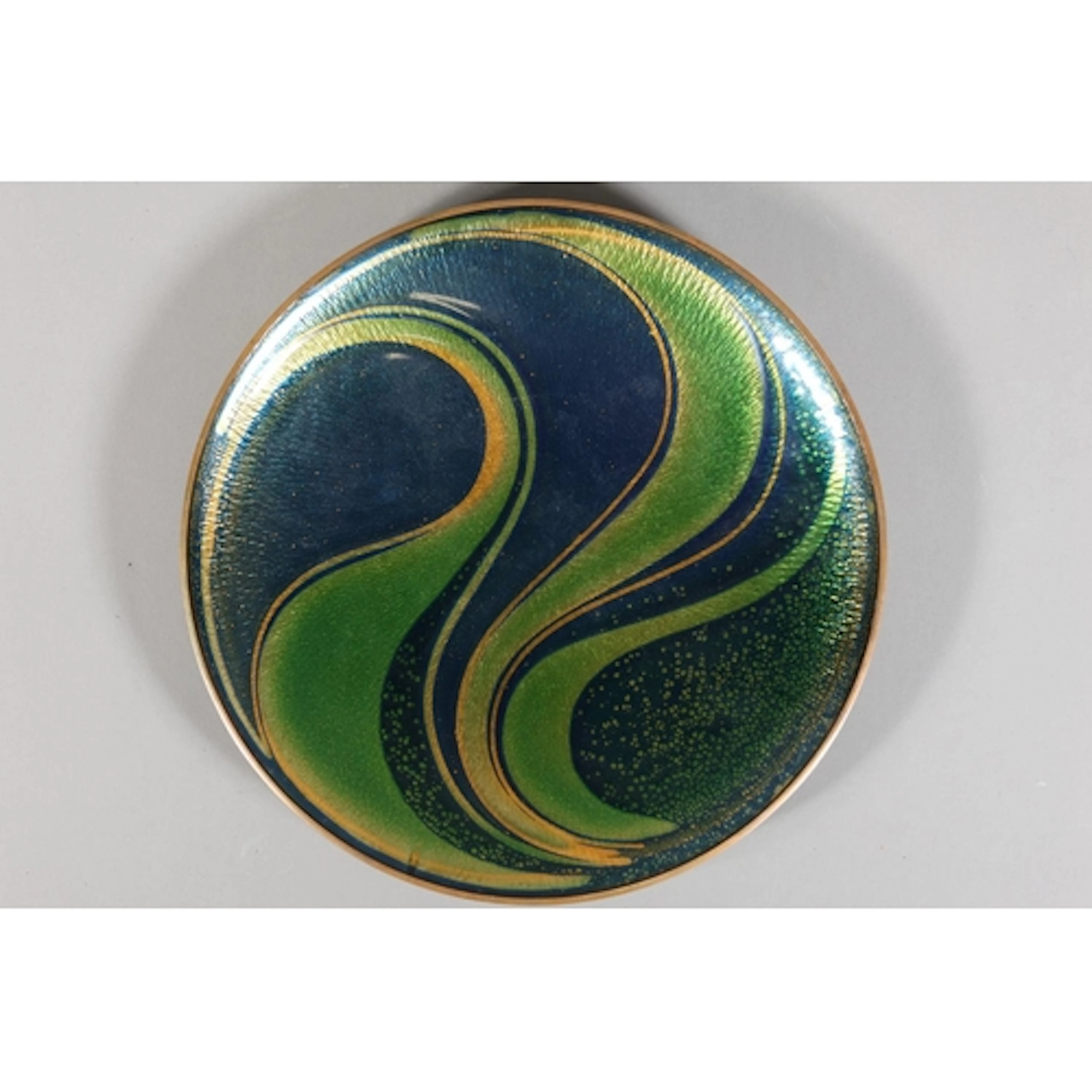 Mid Century Norwegian enamel on bronze plate, designed by Si...