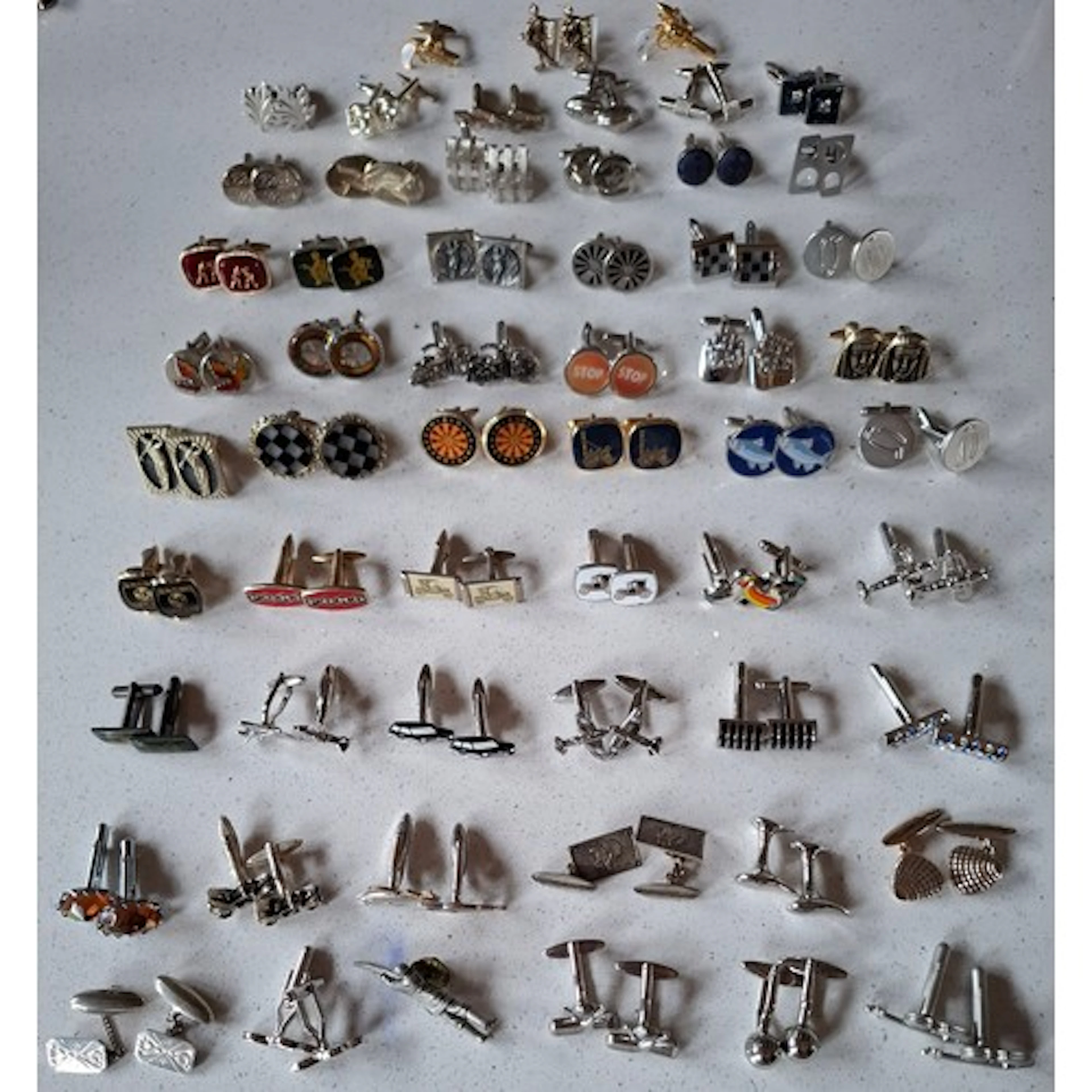 Over 40 pairs of 1970's and later cufflinks to include silve...