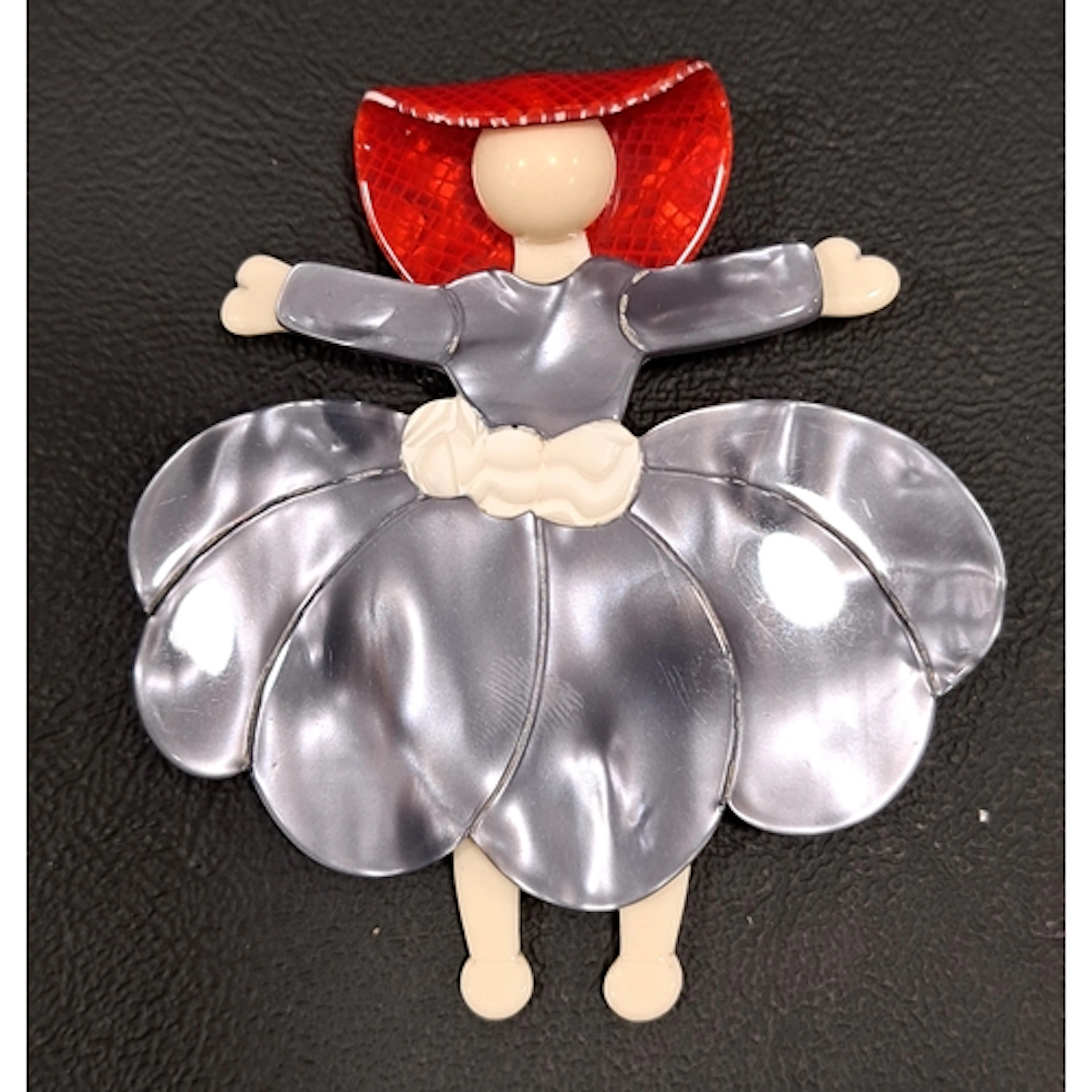 LEA STEIN BALLERINA/SCARLETT O'HARA BROOCH with opalescent s...