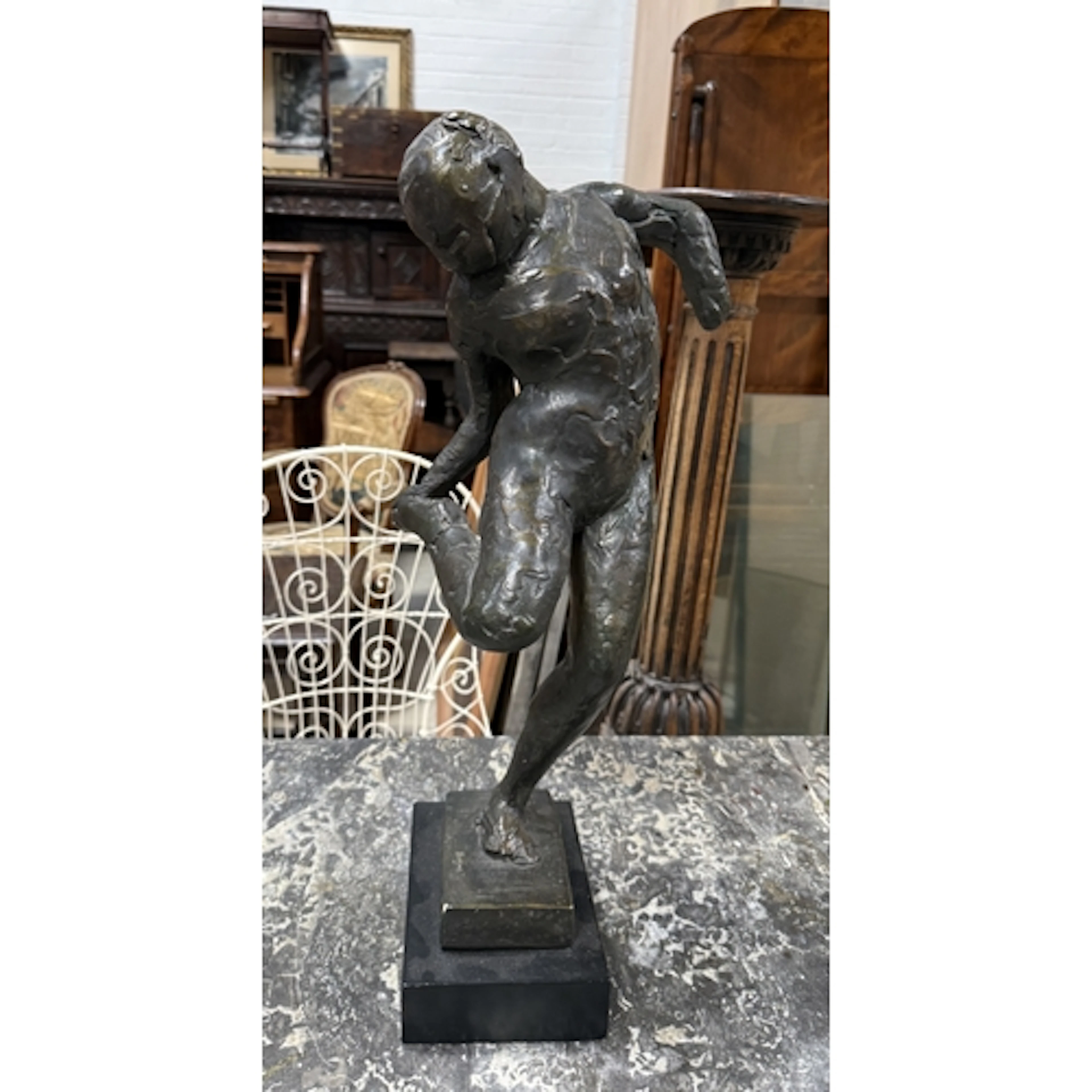AFTER EDGAR DEGAS (FRENCH, 1834-1917): 'DANCER' Bronzed plas...