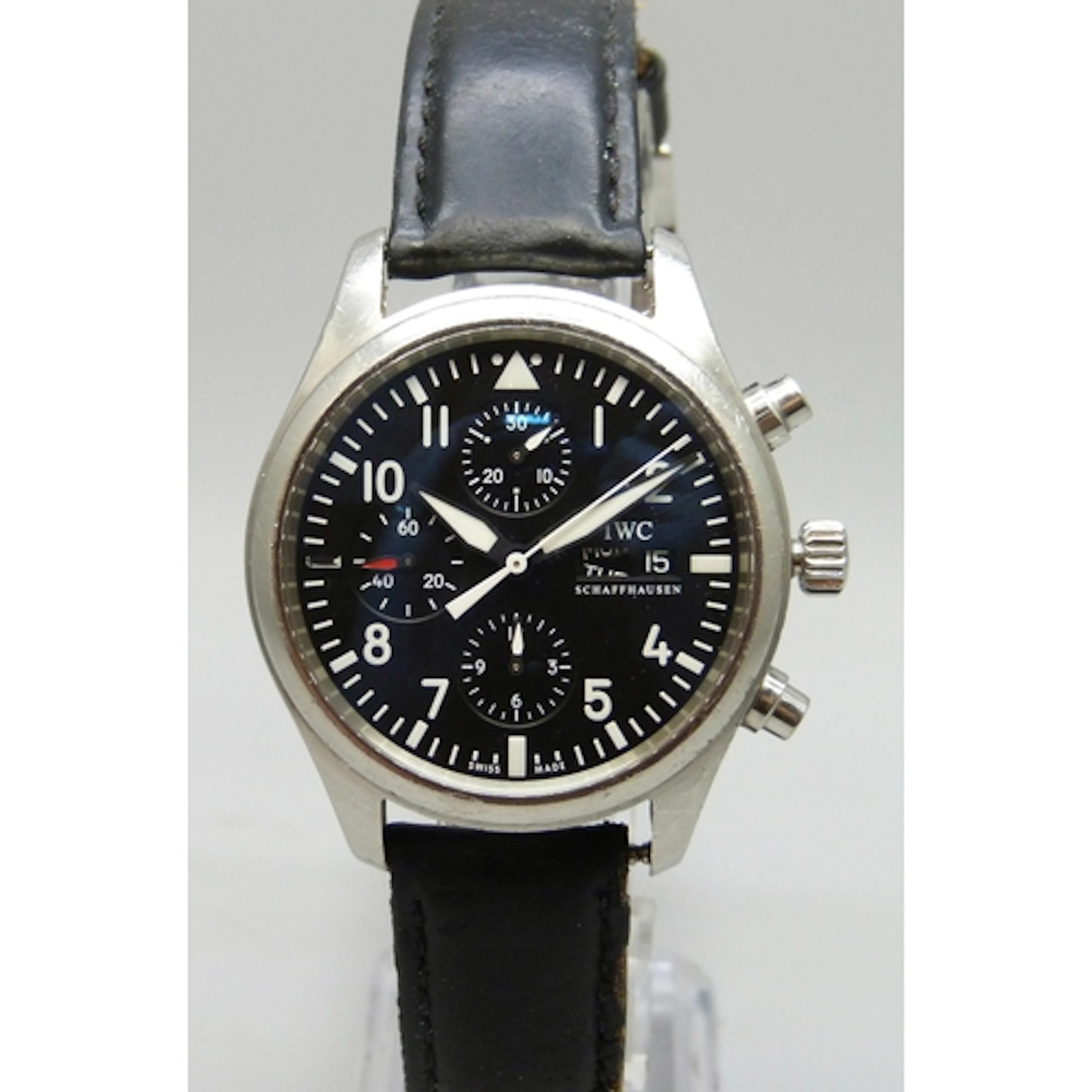 IWC, Schaffhausen, a Pilot black dial chronograph wristwatch...
