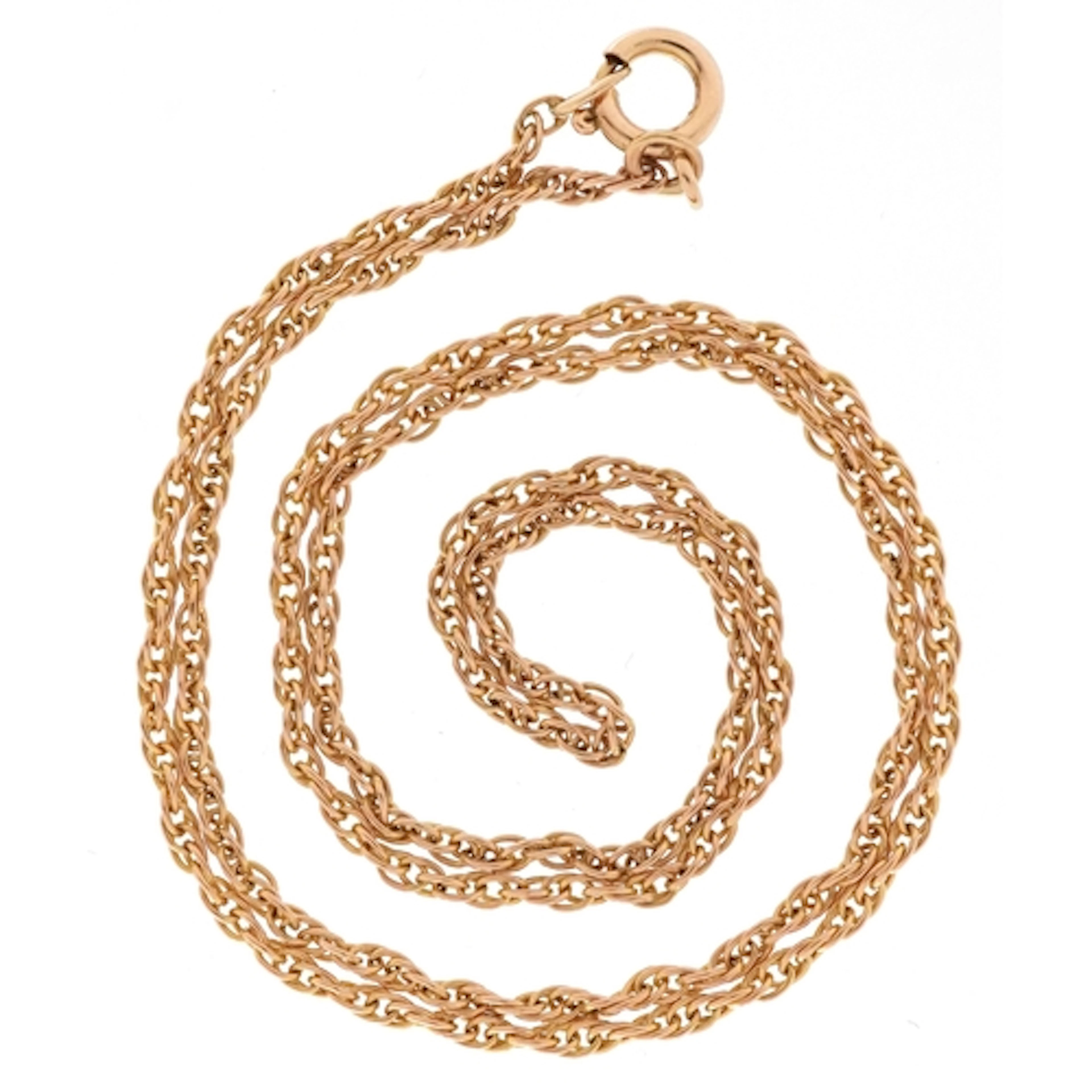 9ct gold wheat link necklace, 42cm in length, 2.9g.