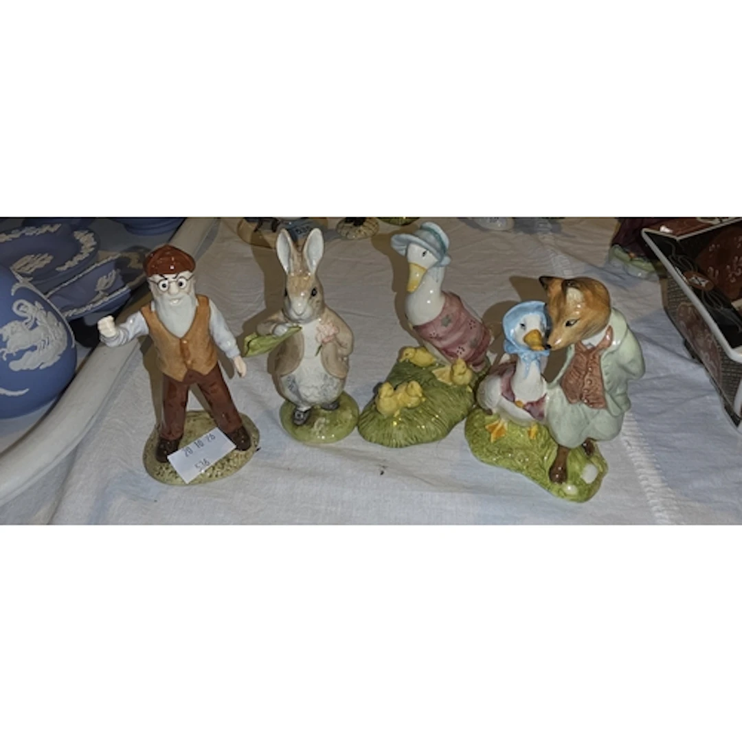 4 Beswick Beatrix Potter figures: Jemima and Ducklings; Benj...